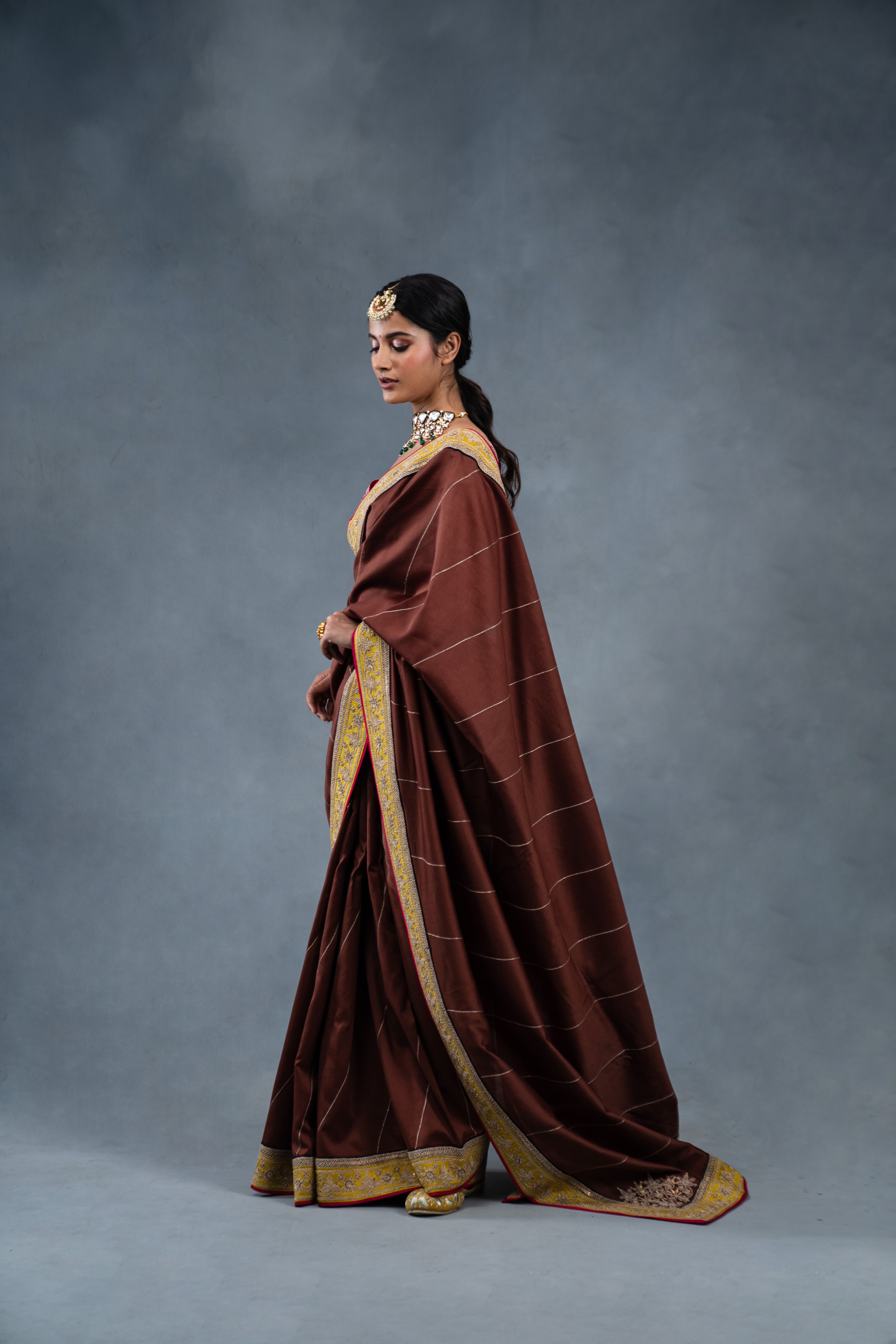 Rangrez Brown Saree