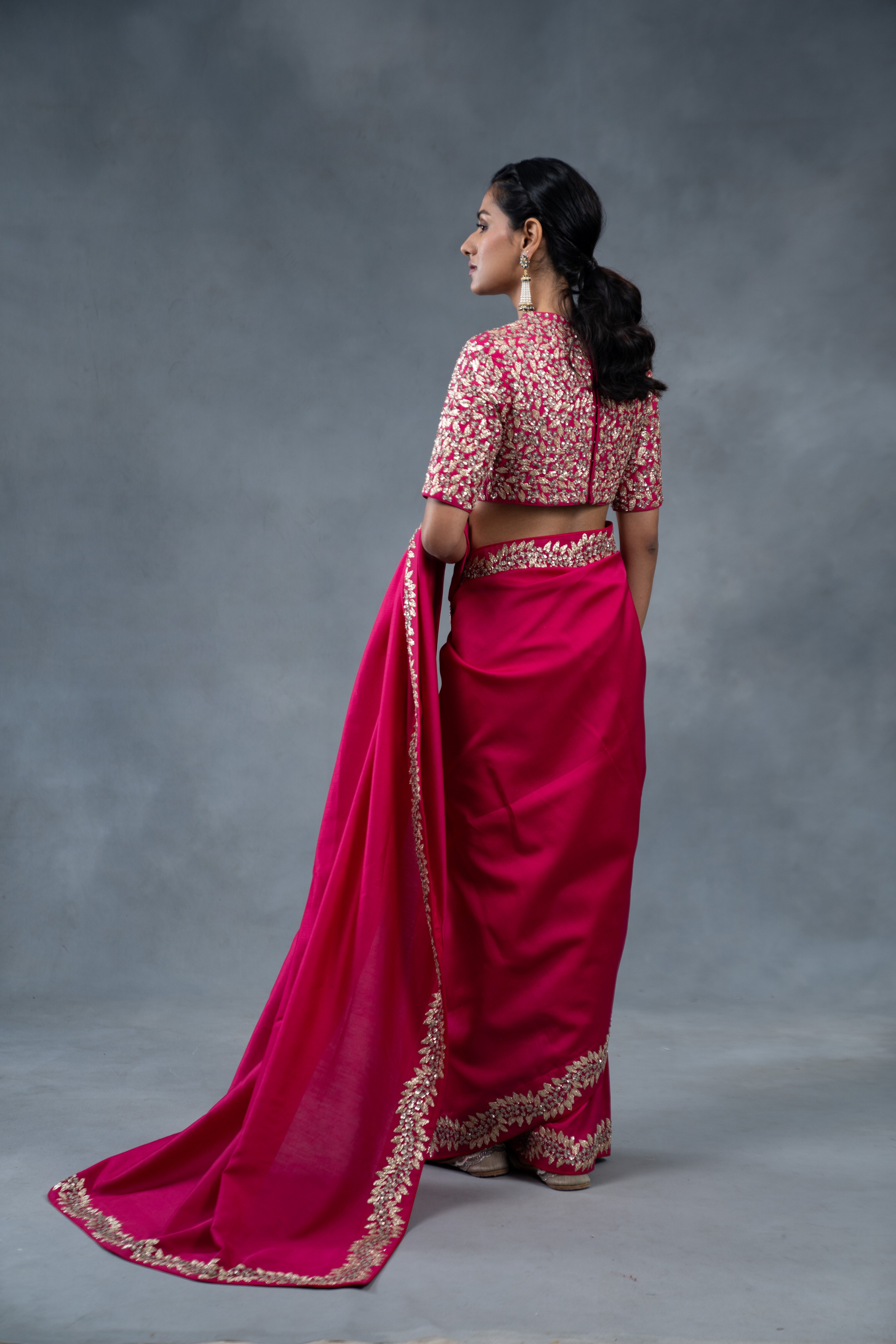 Gulabo Pink Wedding Saree