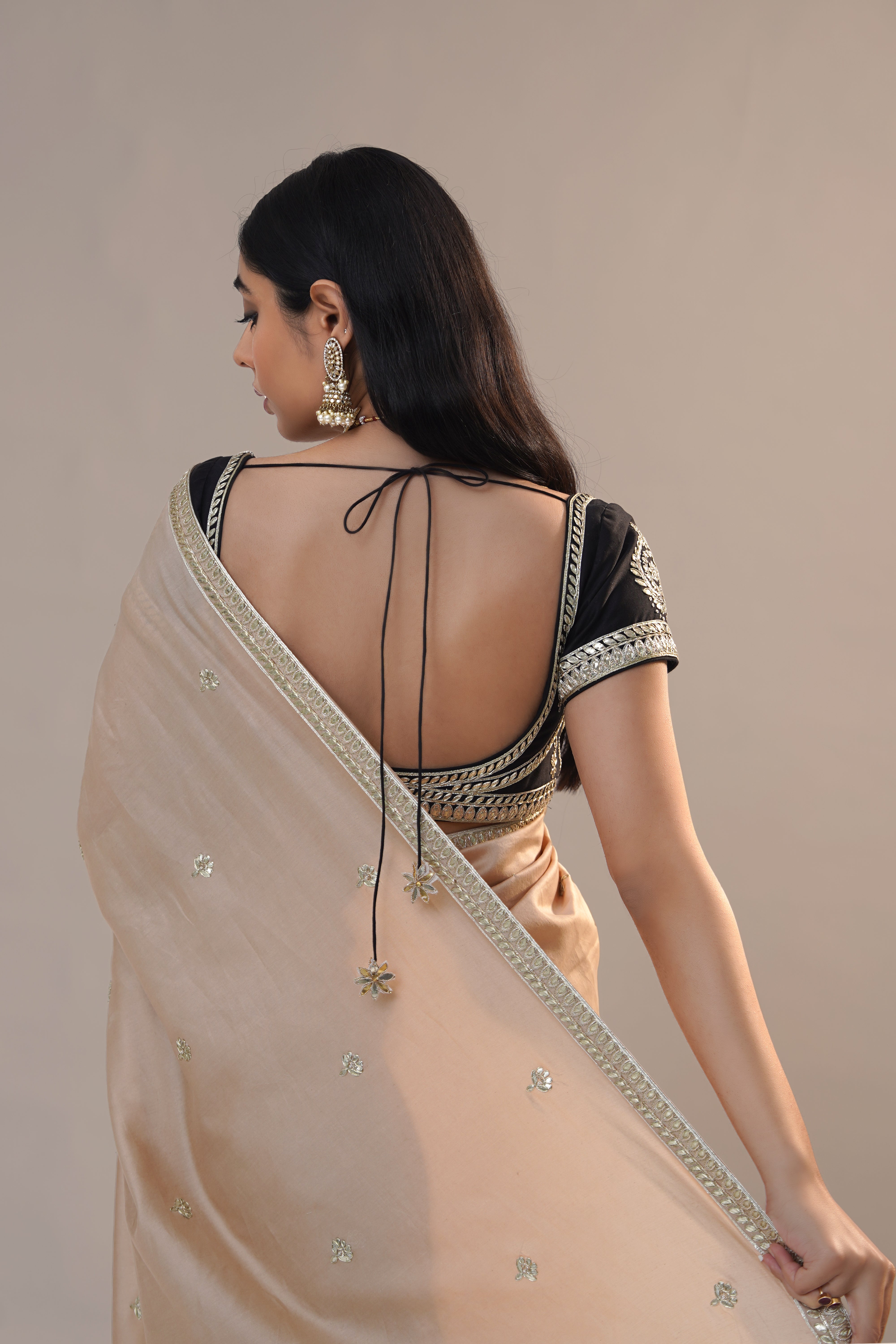 Shaleen Champagne Saree Blouse