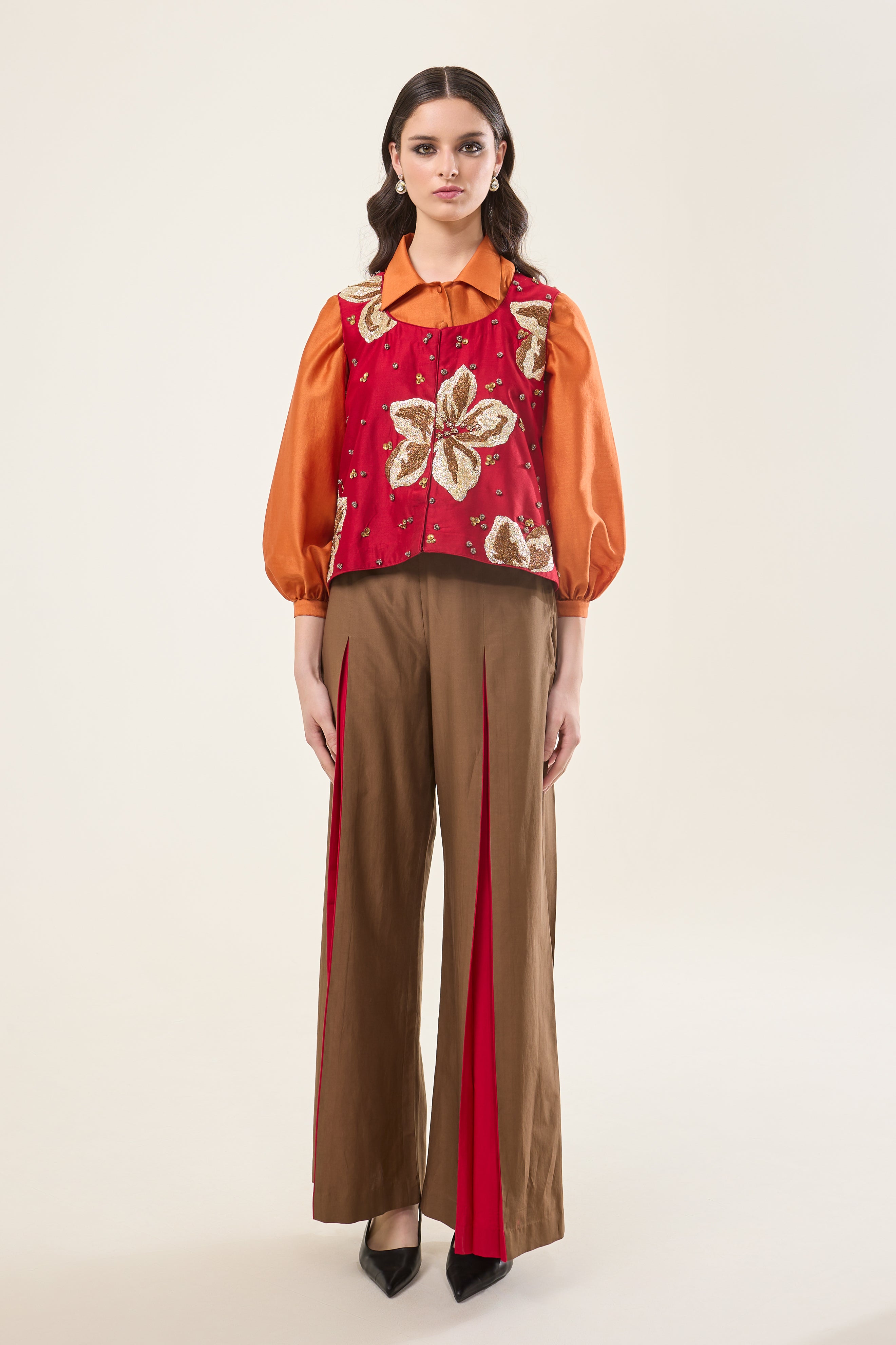 Golden Flora jacket with Shirt and Trousers