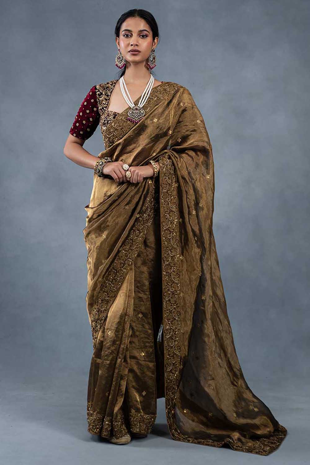 Mayuri Antique Gold Wedding Saree