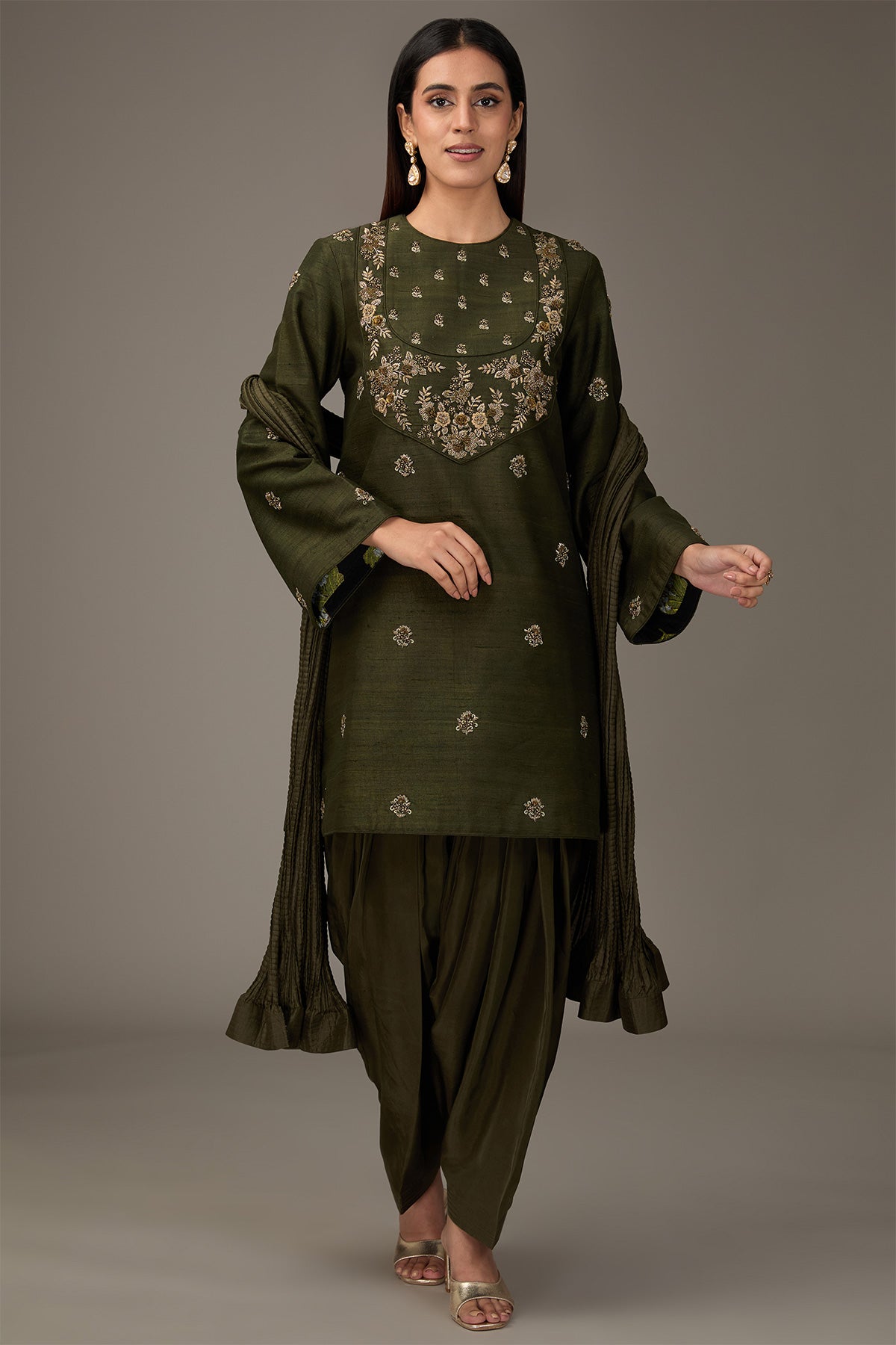 Nizami Green Kurta Set