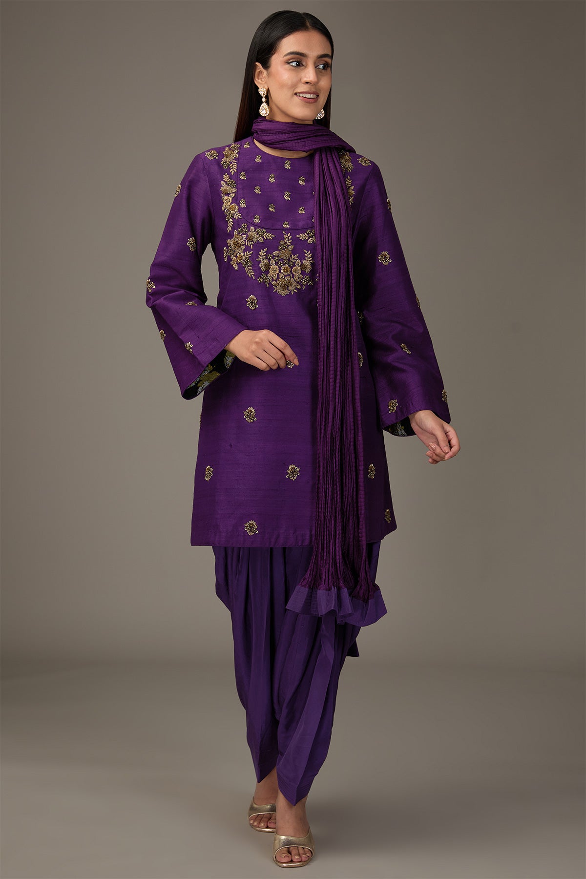 Nizami Purple Kurta Set