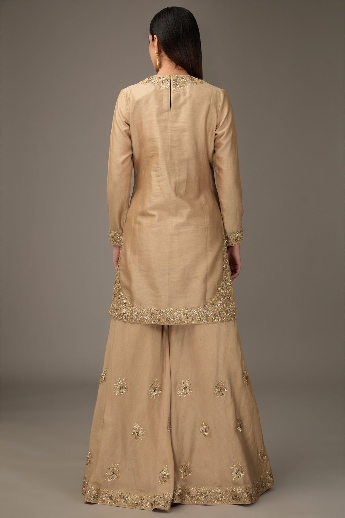 Sahibjaan Beige Wedding Sharara