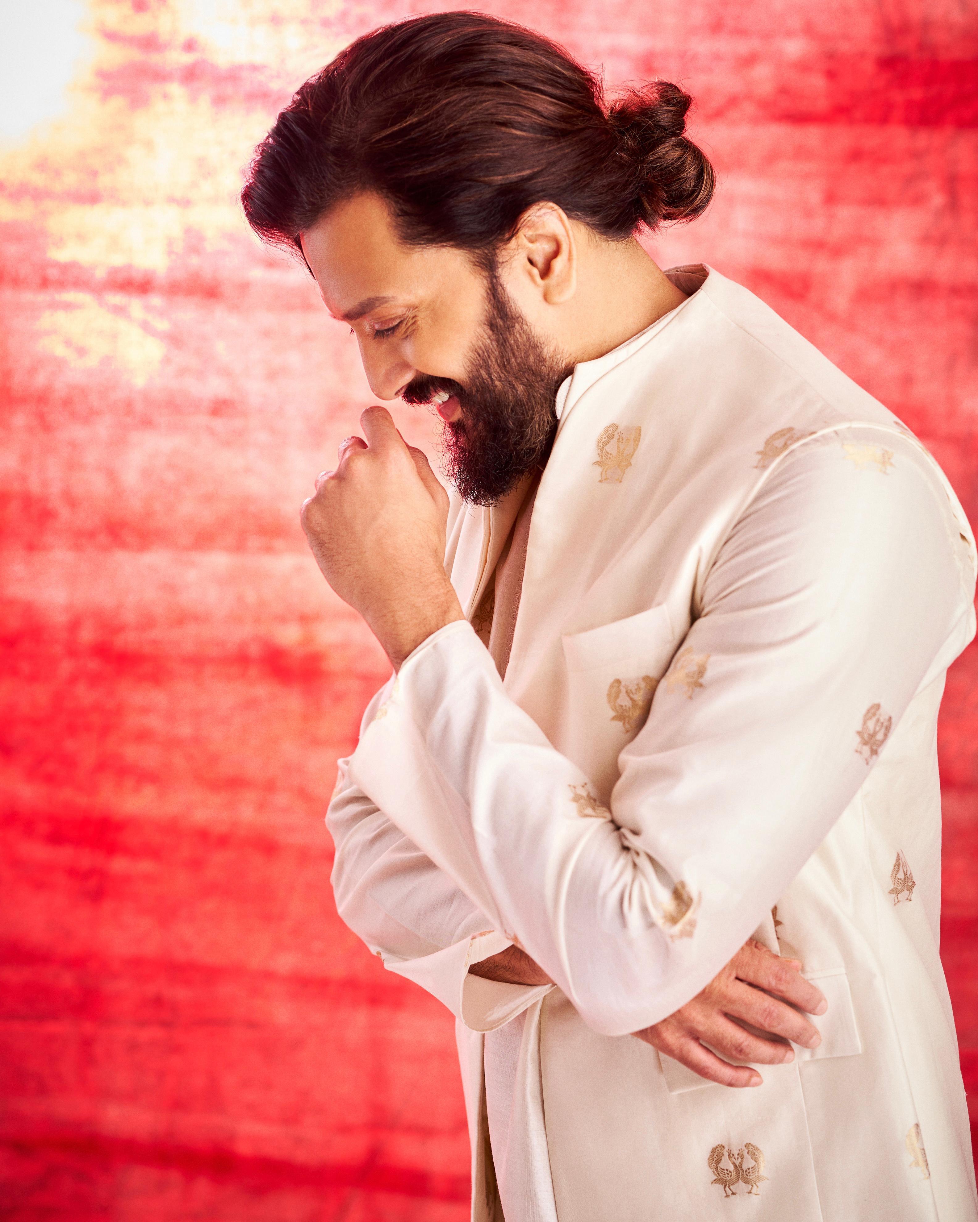 Riteish Deshmukh In Peacock Buti Kurta Set