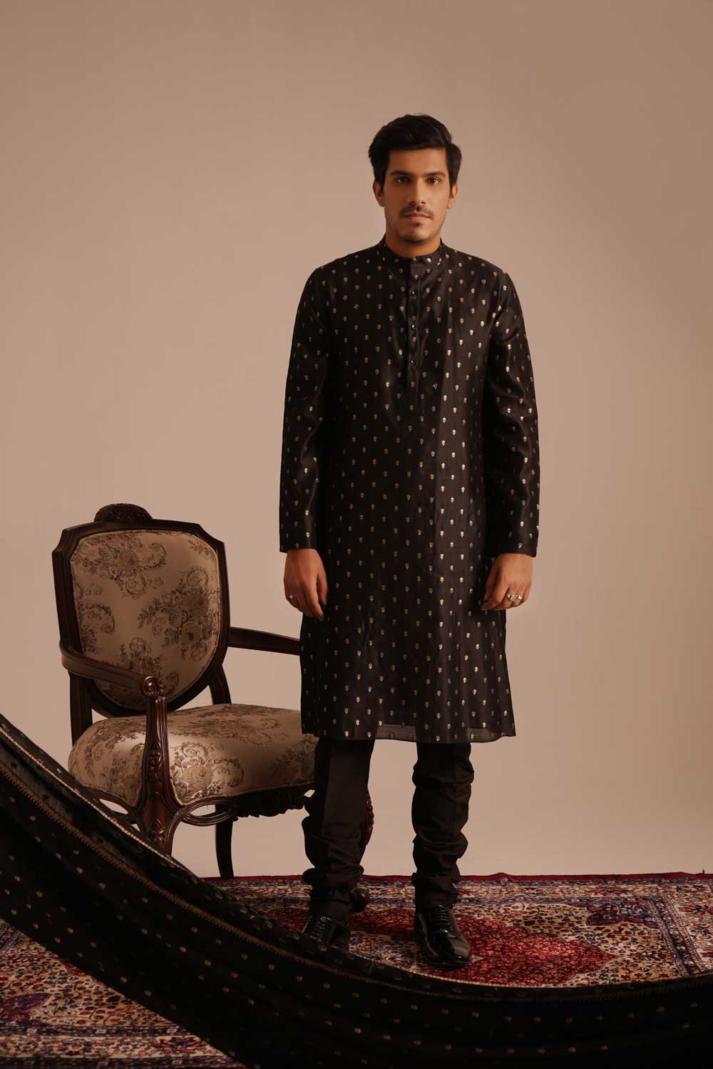 golden-buti-silk-kurta-set