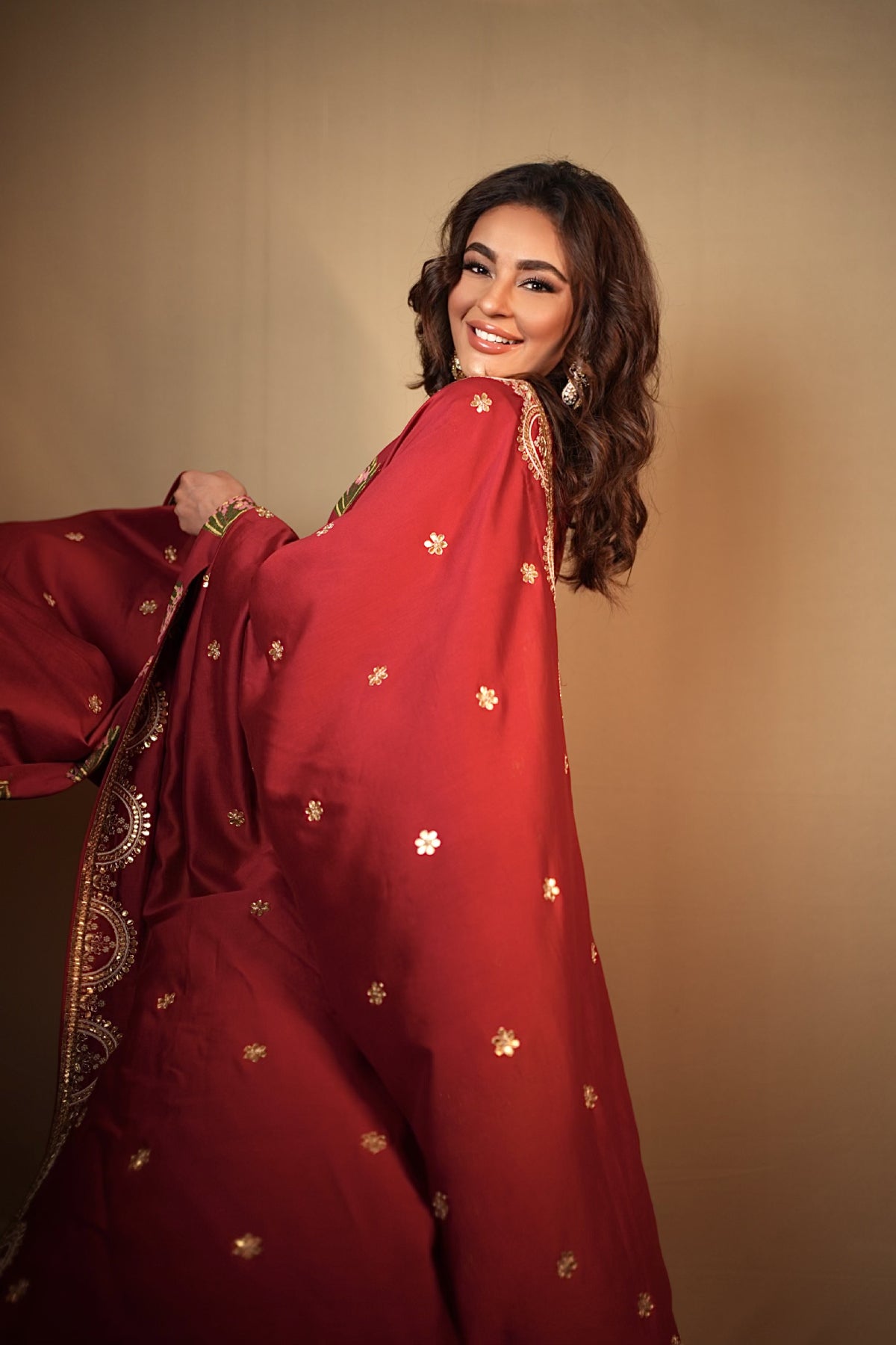 Seerat Kapoor In Pakeeza Red Wedding Sharara