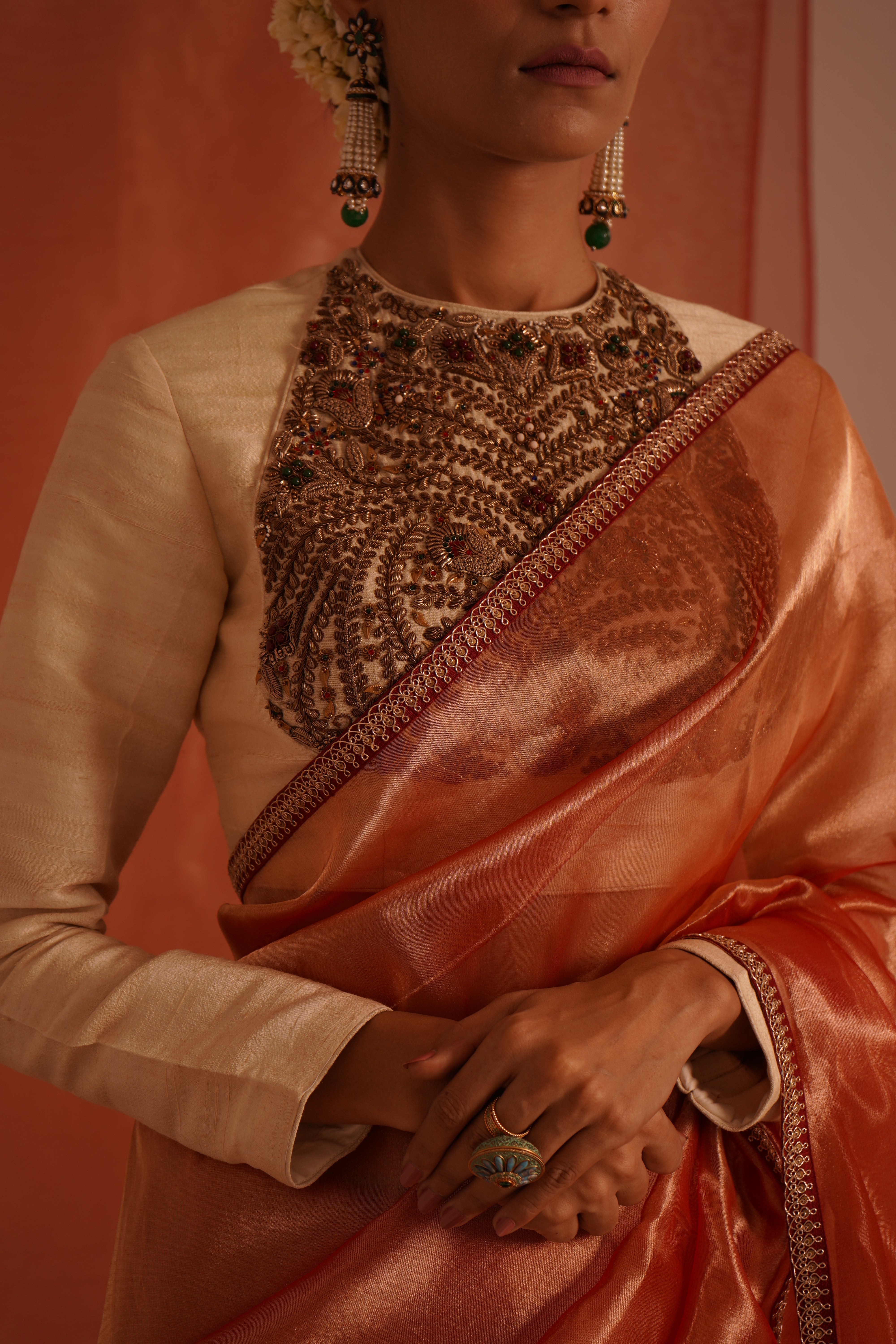 Gazleen Red Saree Blouse