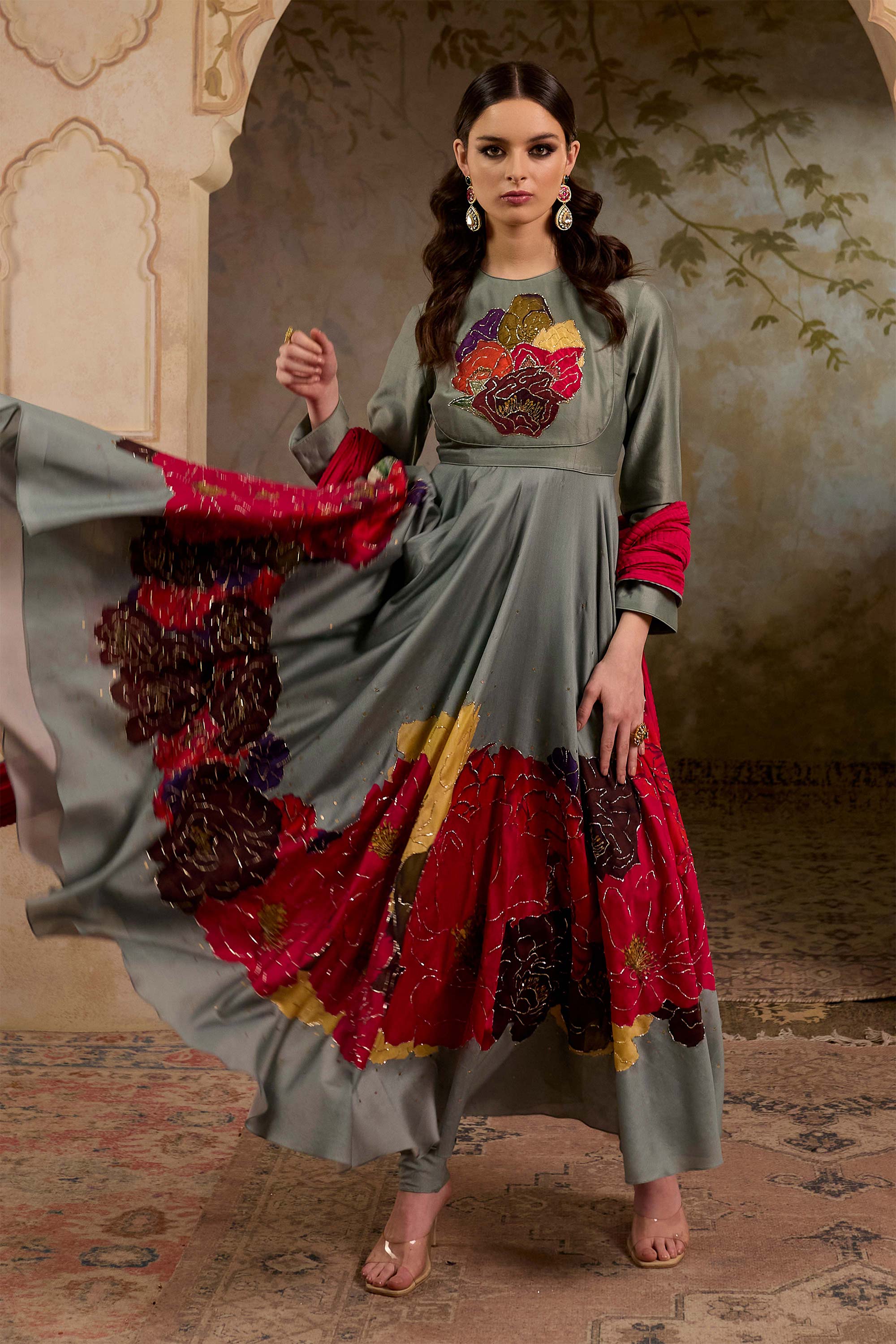 Fulora Print Anarkali Set