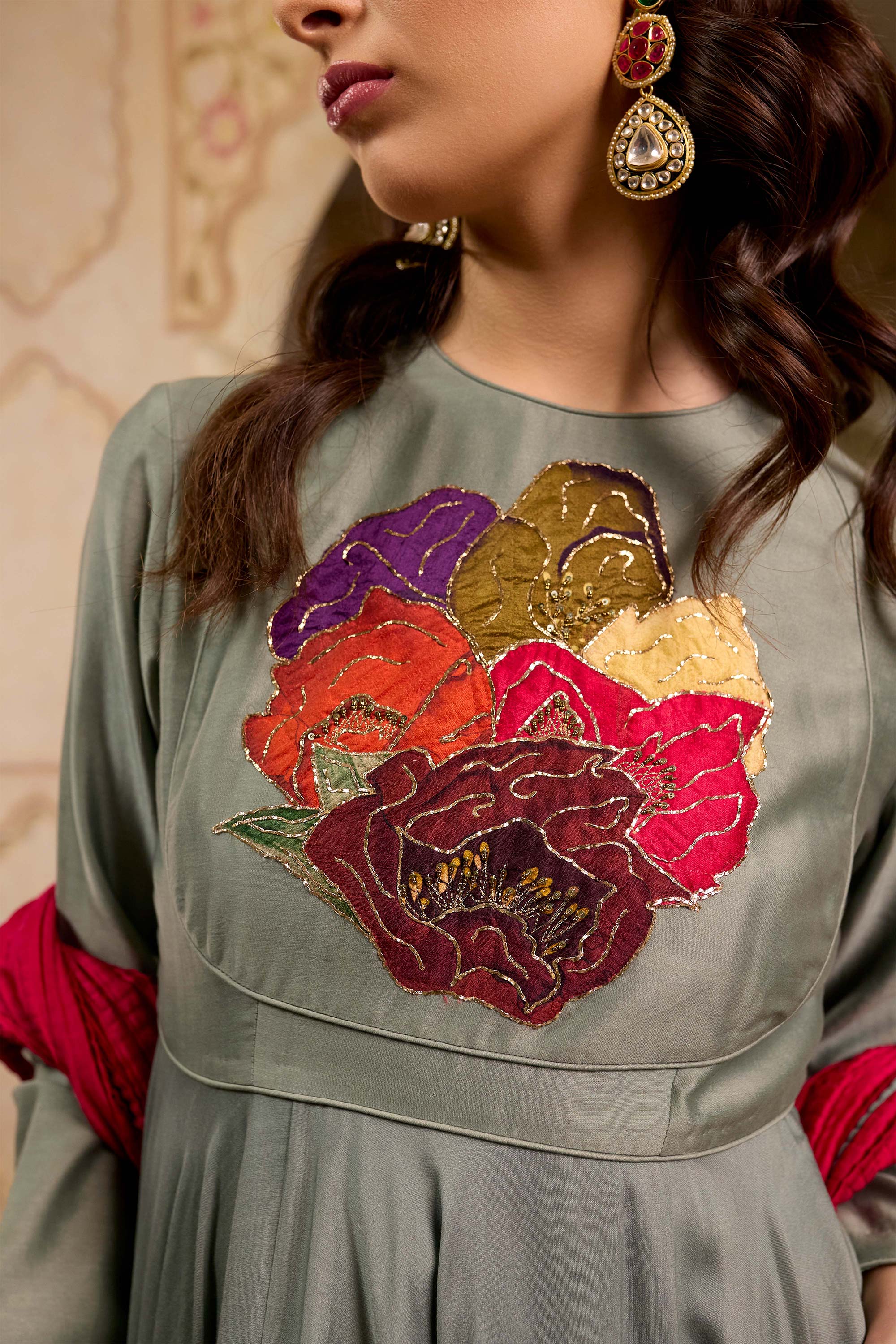 Fulora Print Anarkali Set