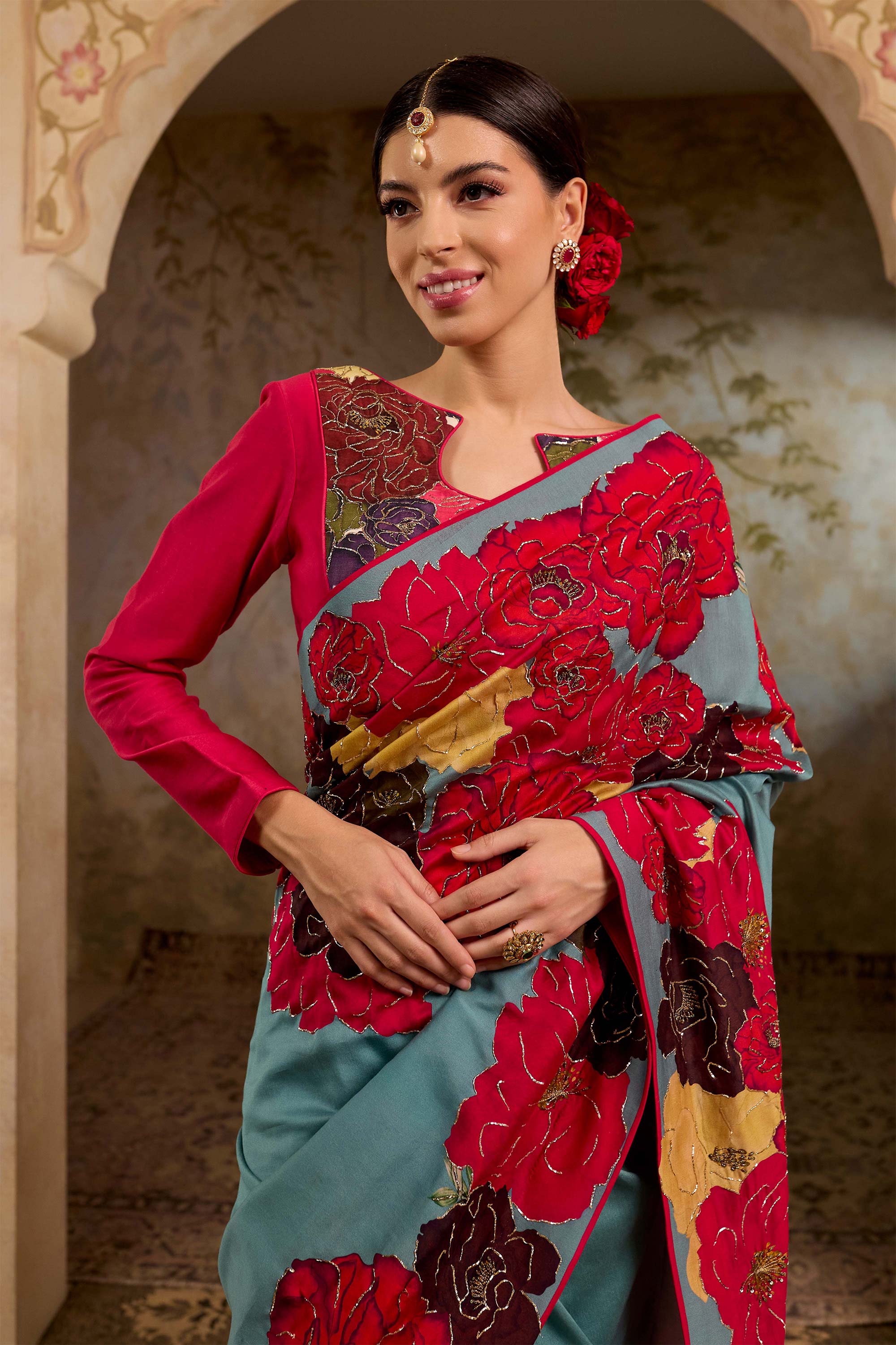 Fulora Print Saree Set