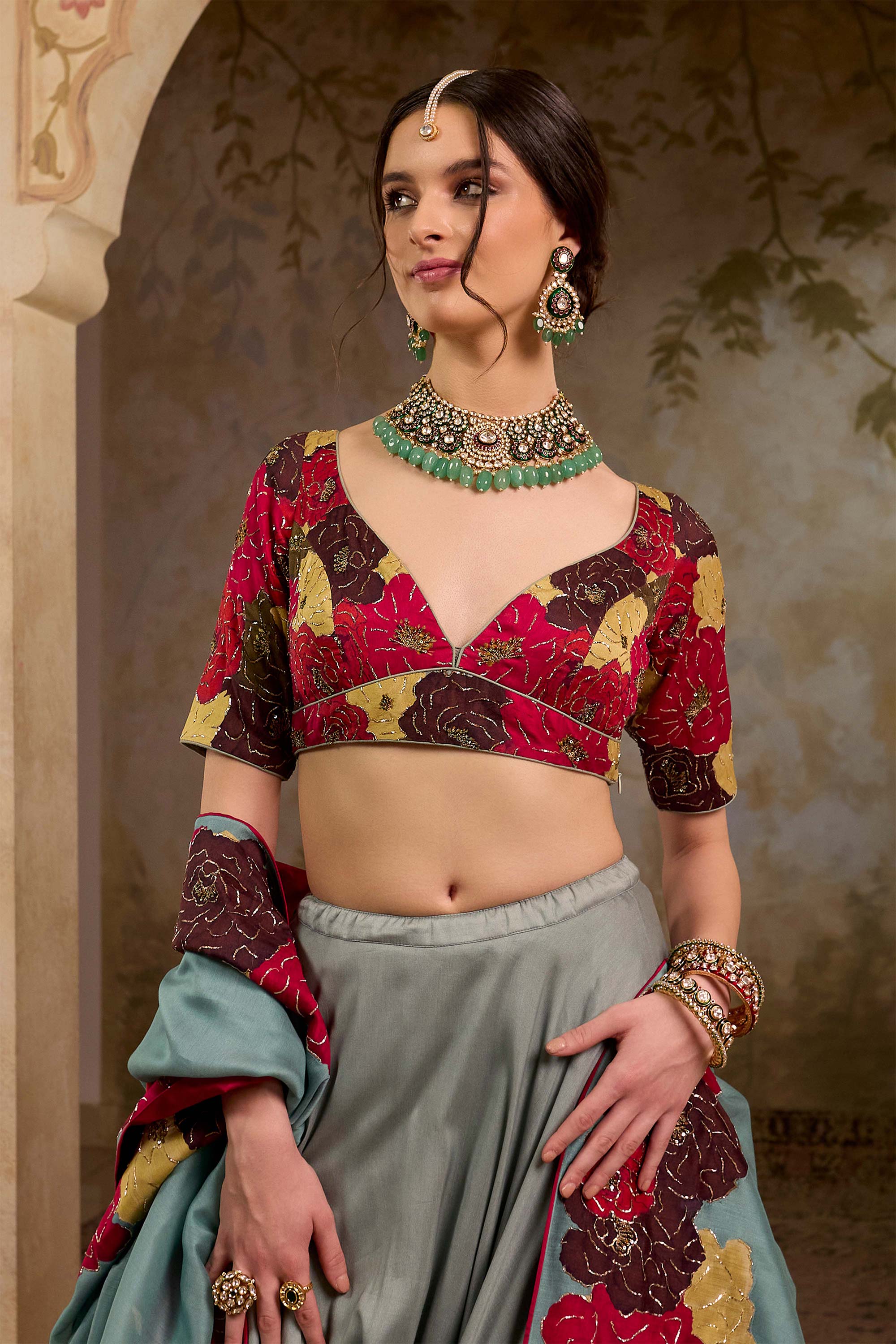 Fulora Print Lehenga Set