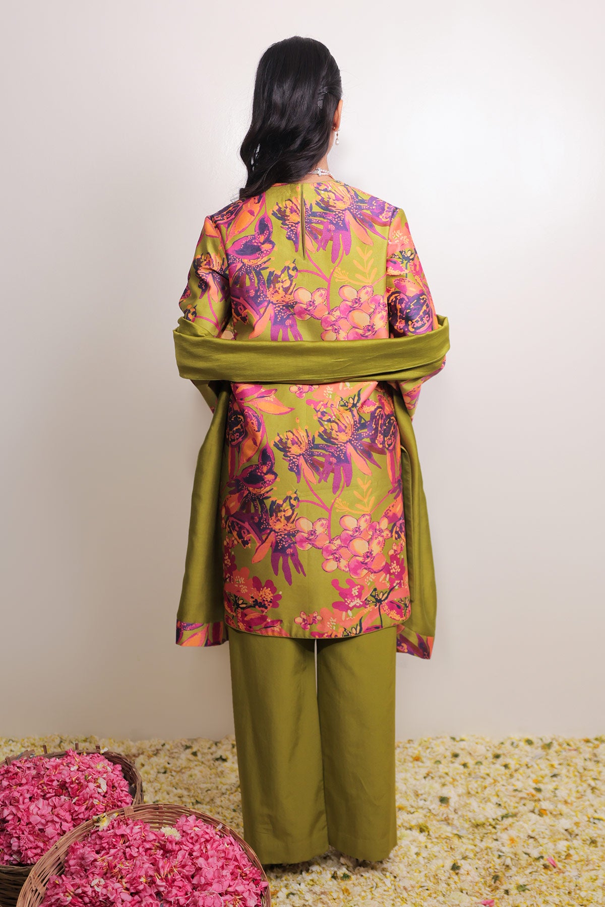 Green Floral Jaal Printed Co-ord Set