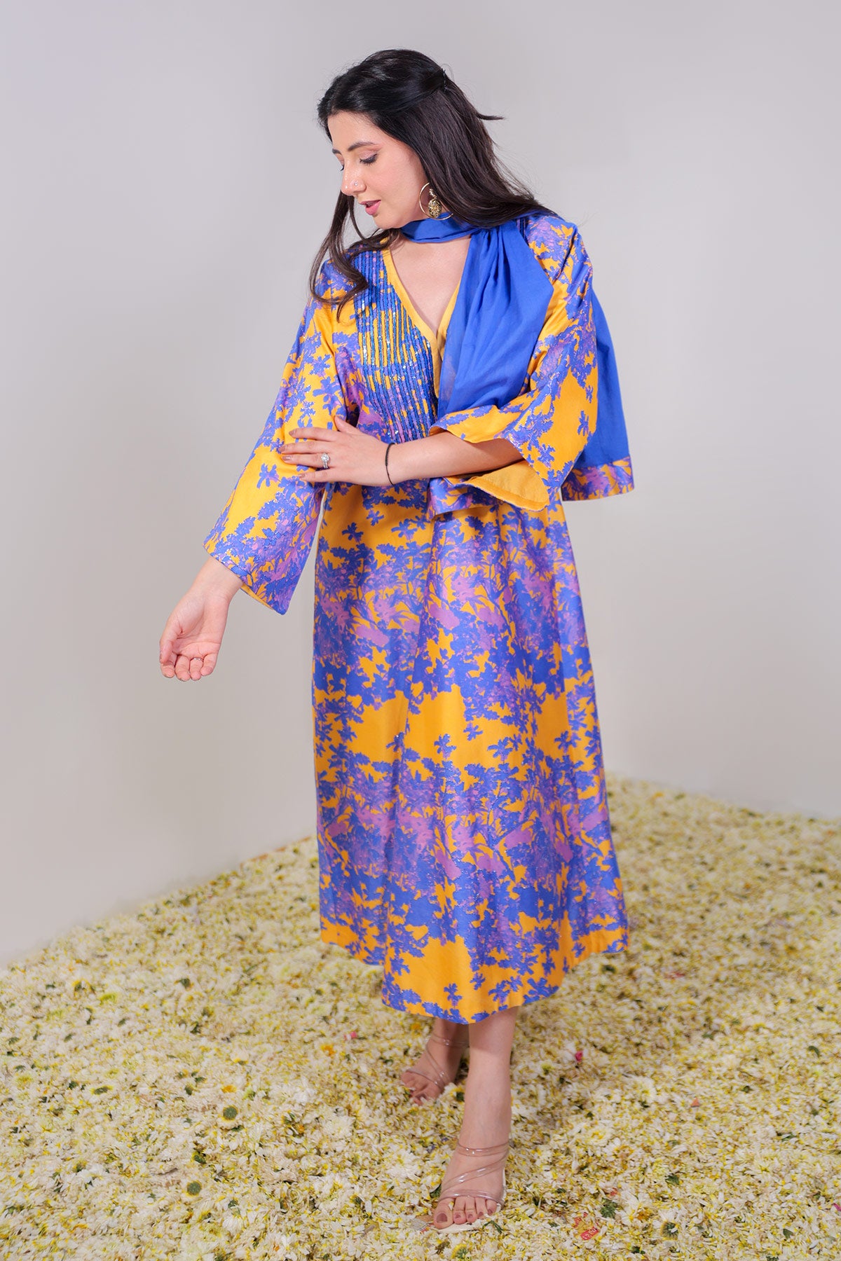 Orange & Blue/Purple Kaftan