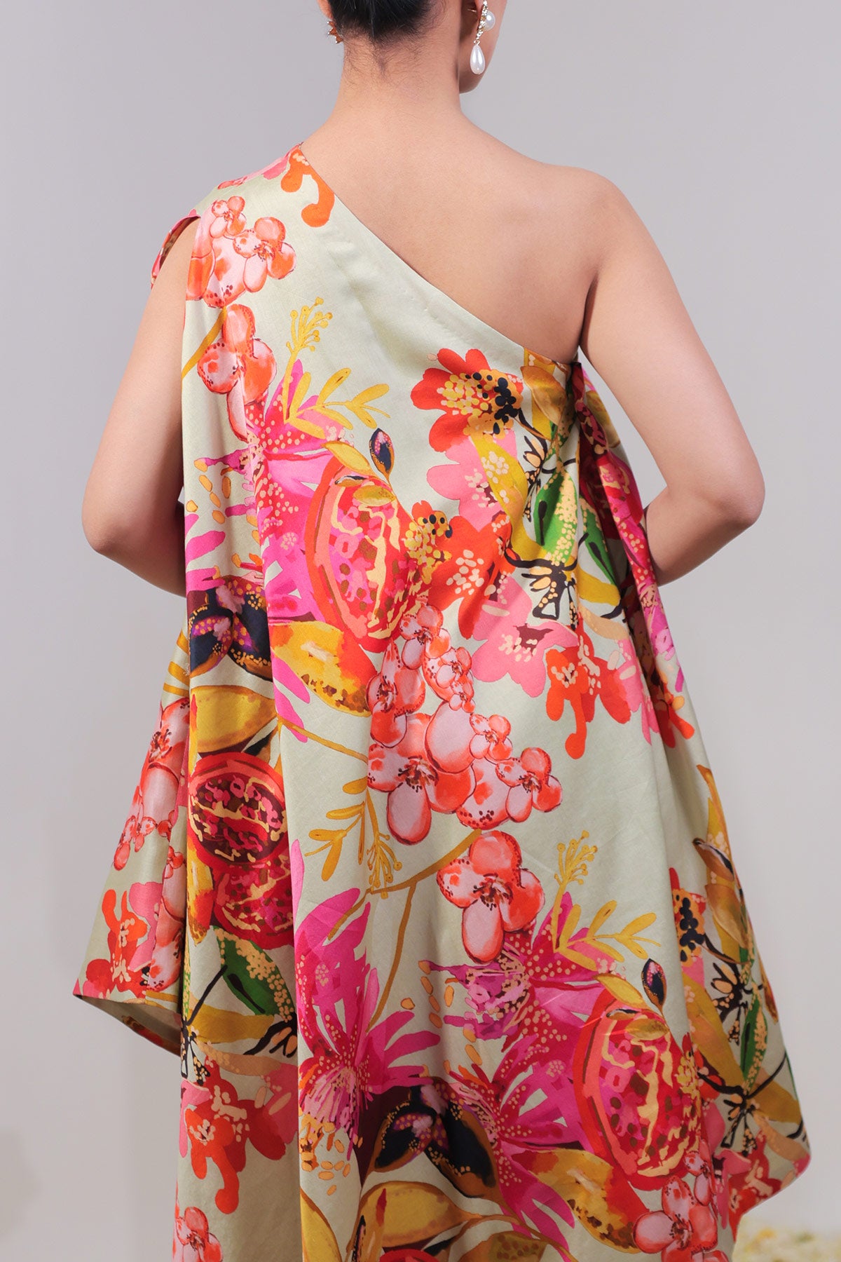 Floral Jaal Off-Shoulder Dress