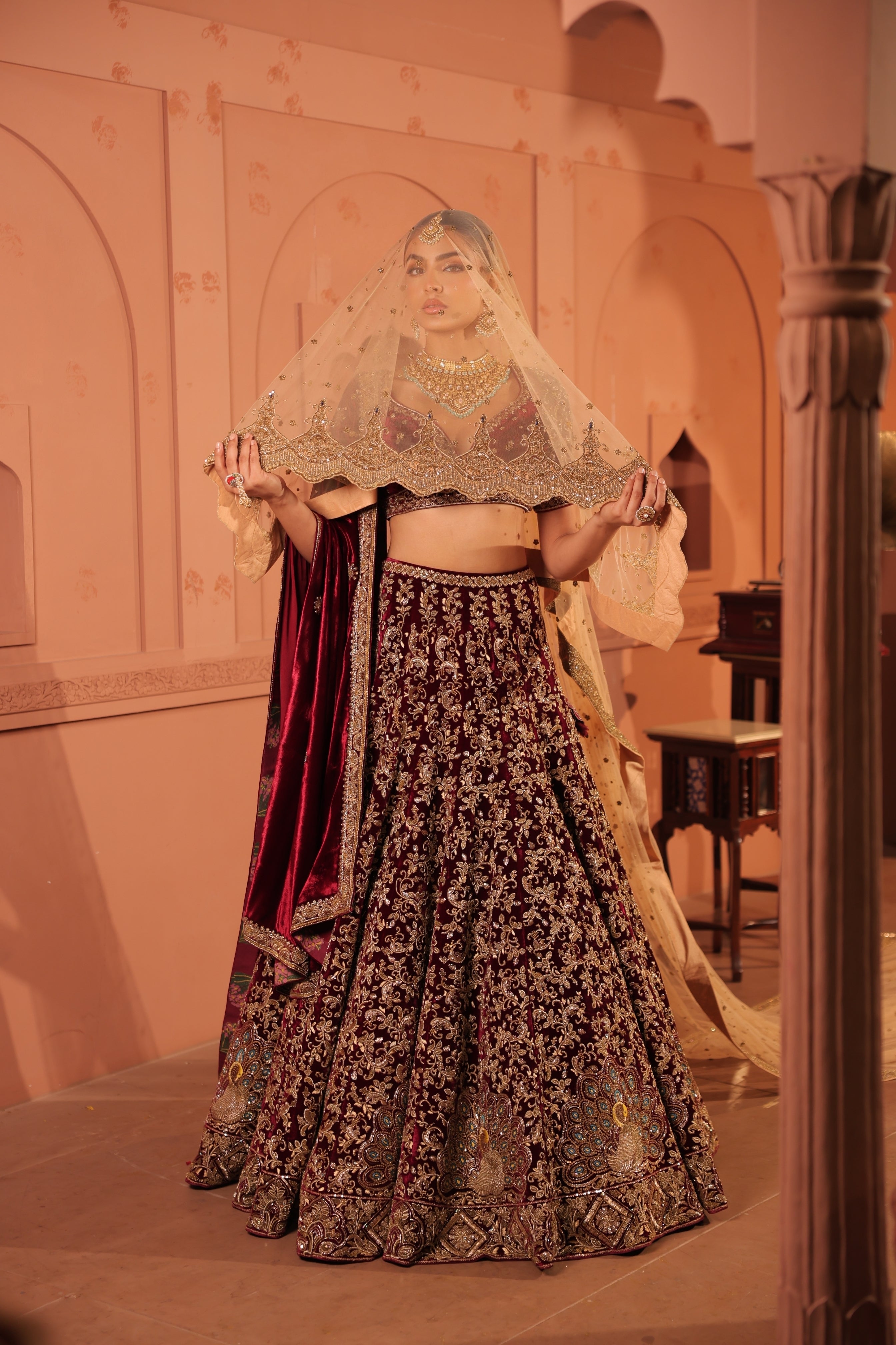 Mayuri Maroon Lehenga Blouse