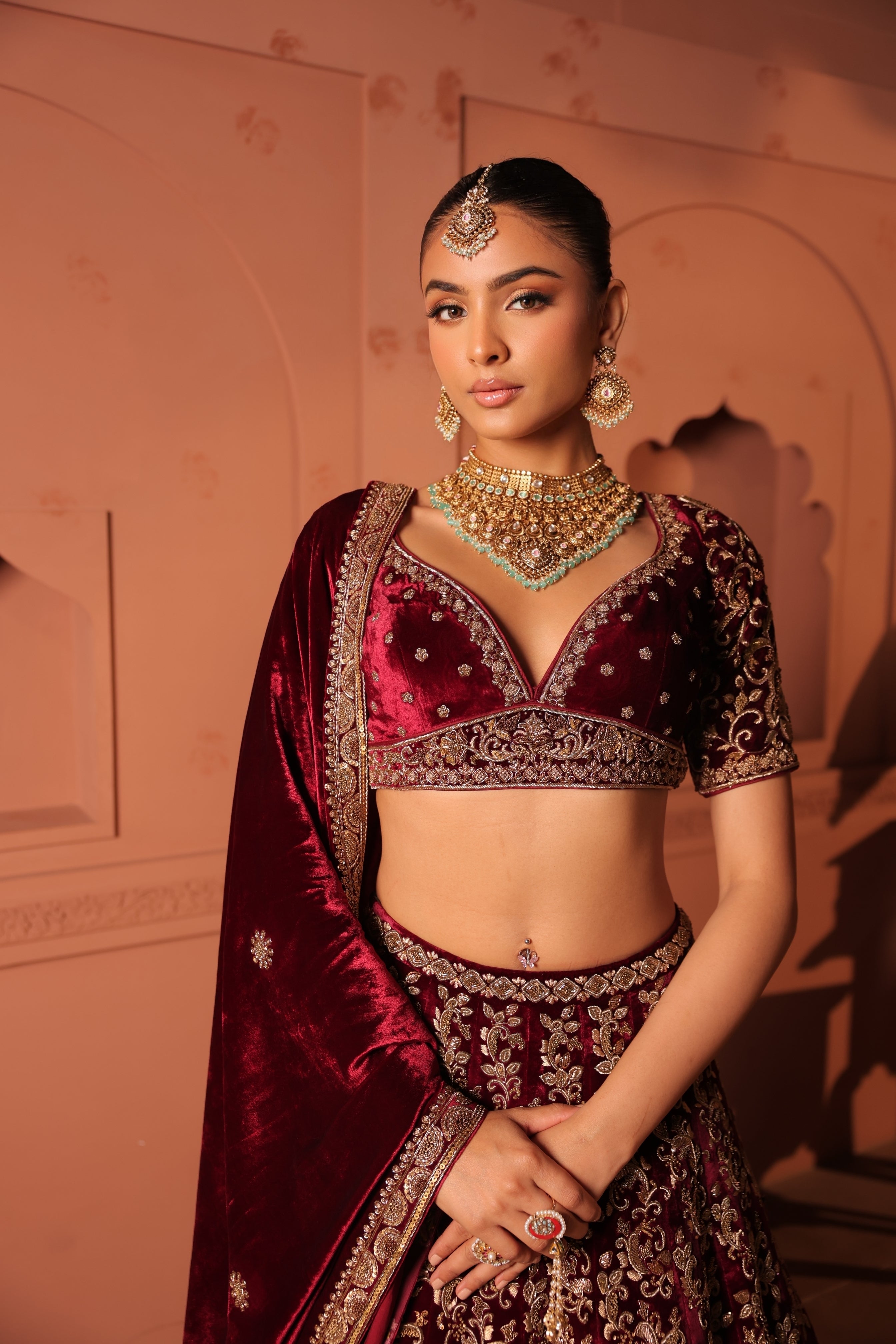 Mayuri Maroon Lehenga Blouse