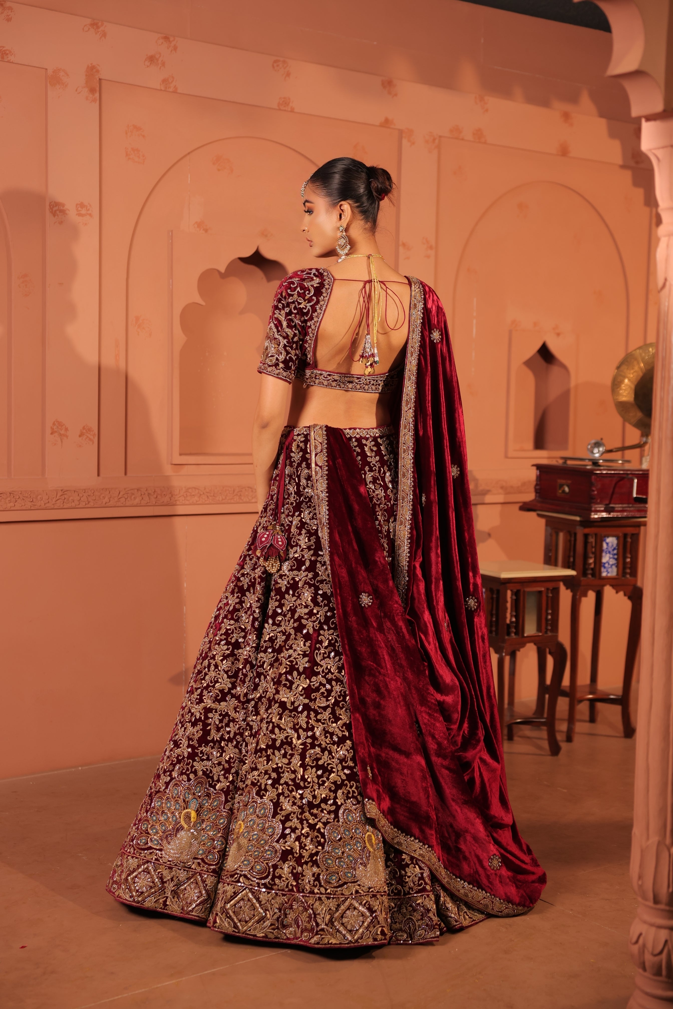 Mayuri Maroon Lehenga Blouse