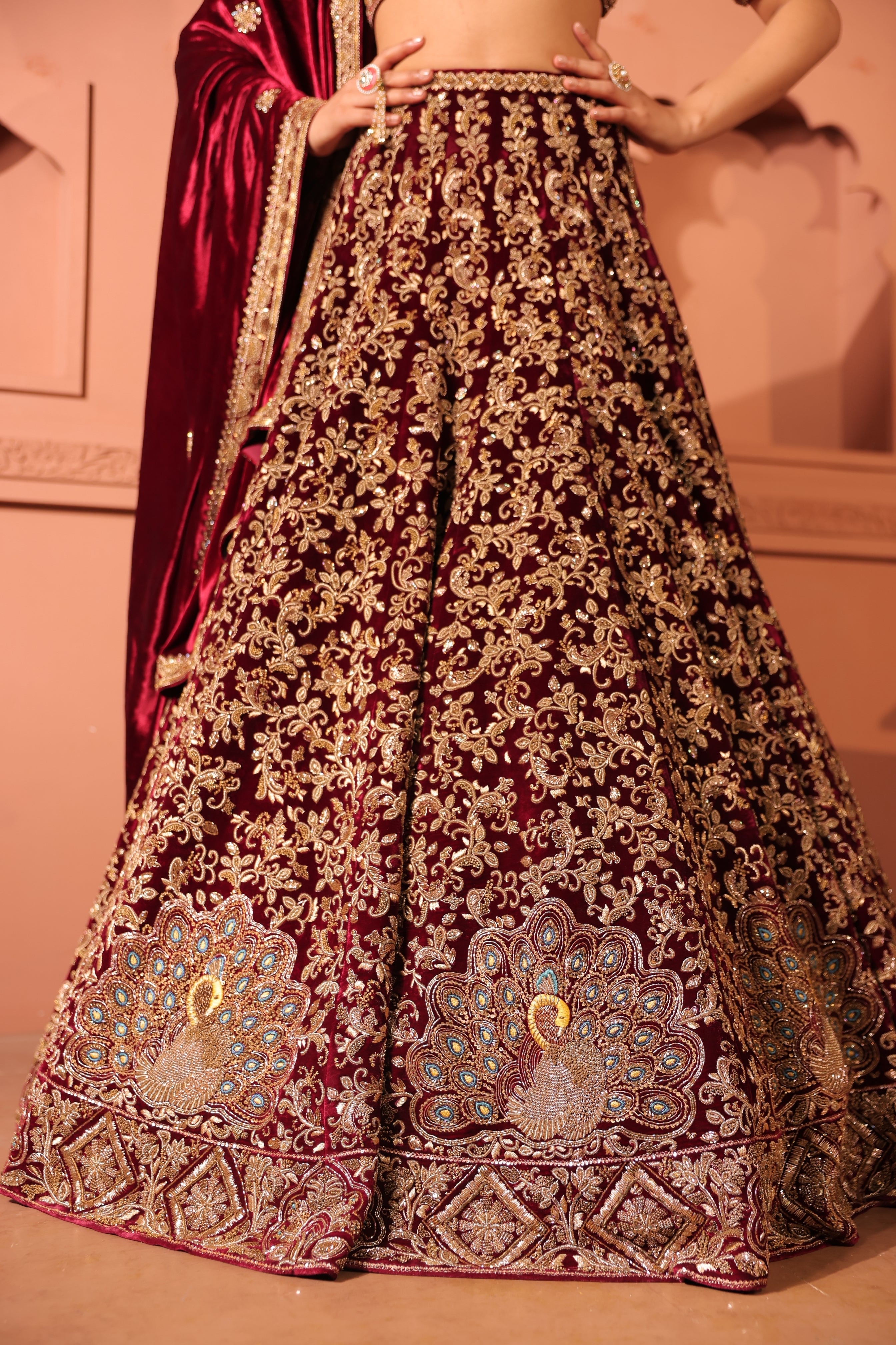 Mayuri Maroon Lehenga