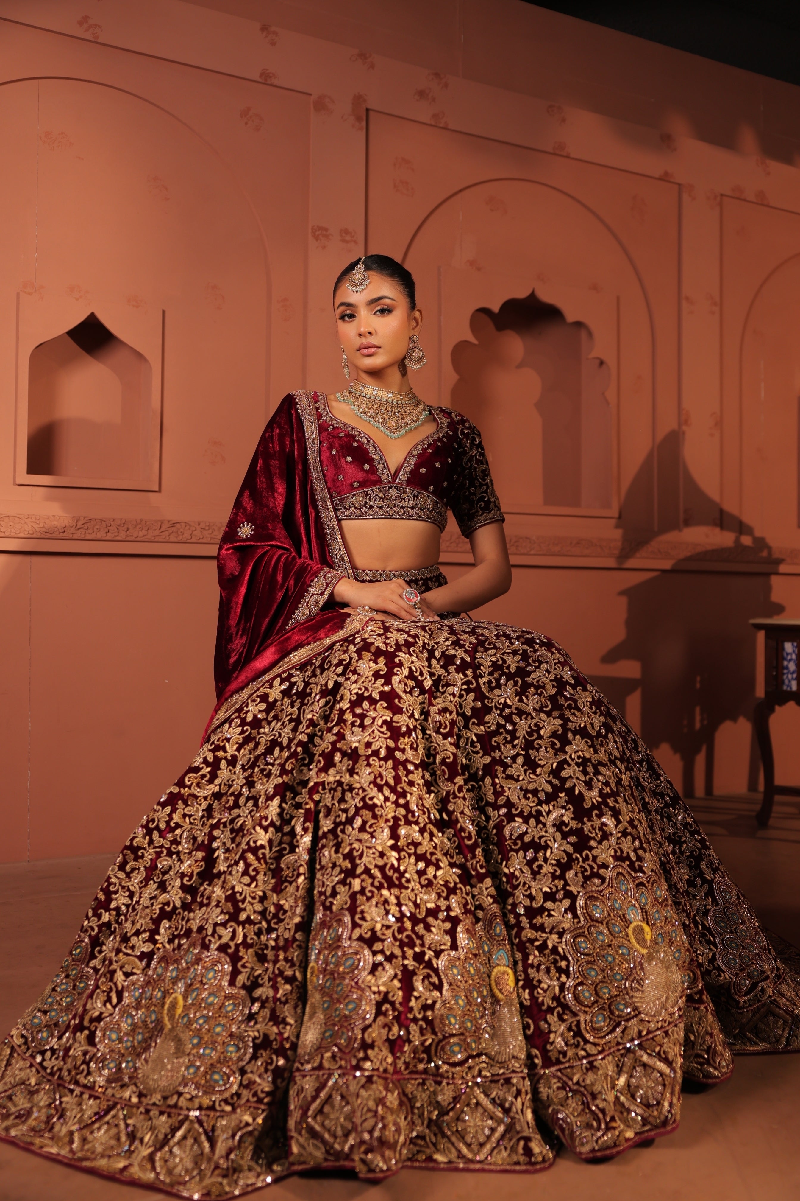 Mayuri Maroon Lehenga
