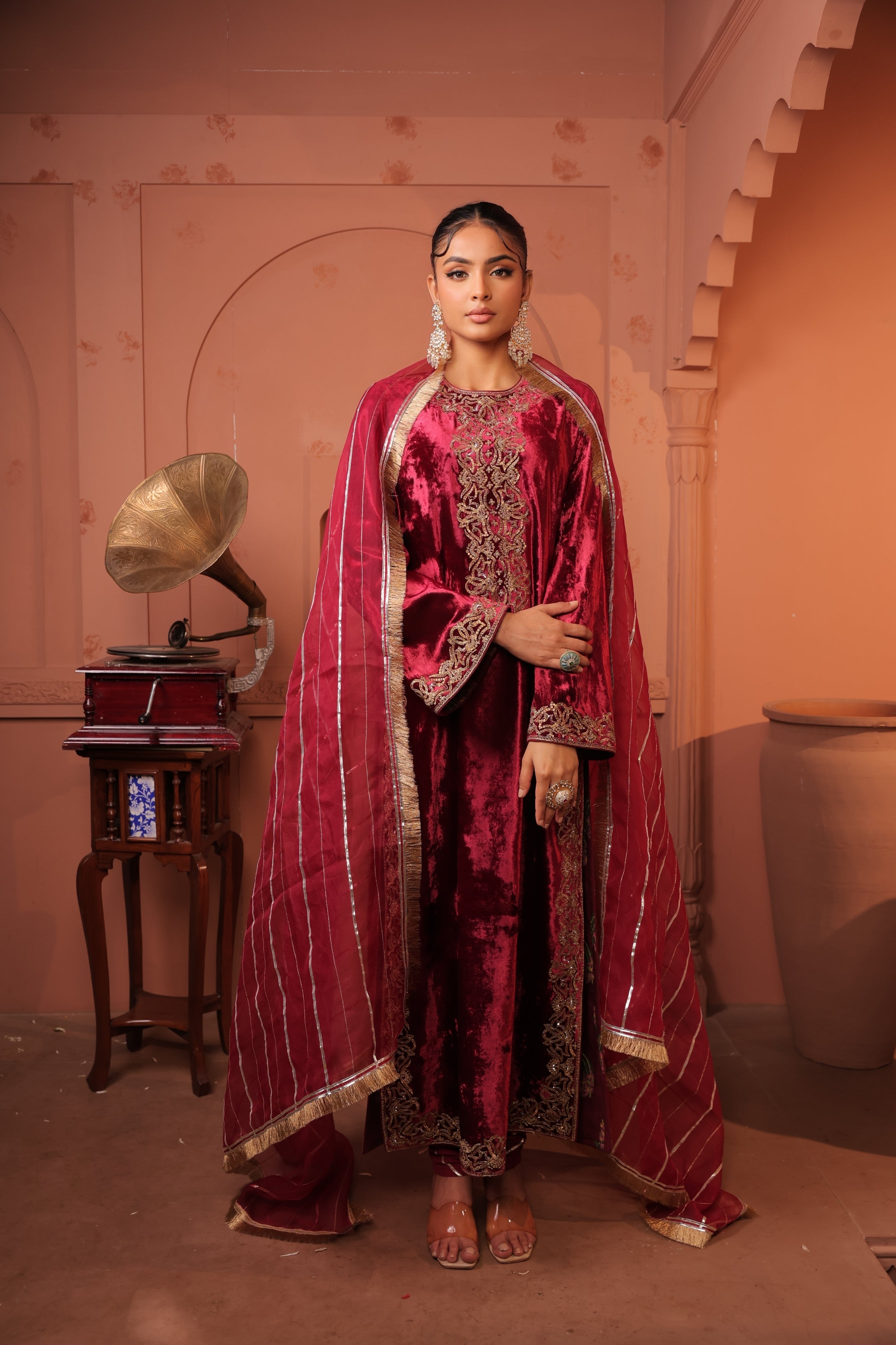 Nasreen Maroon Suit
