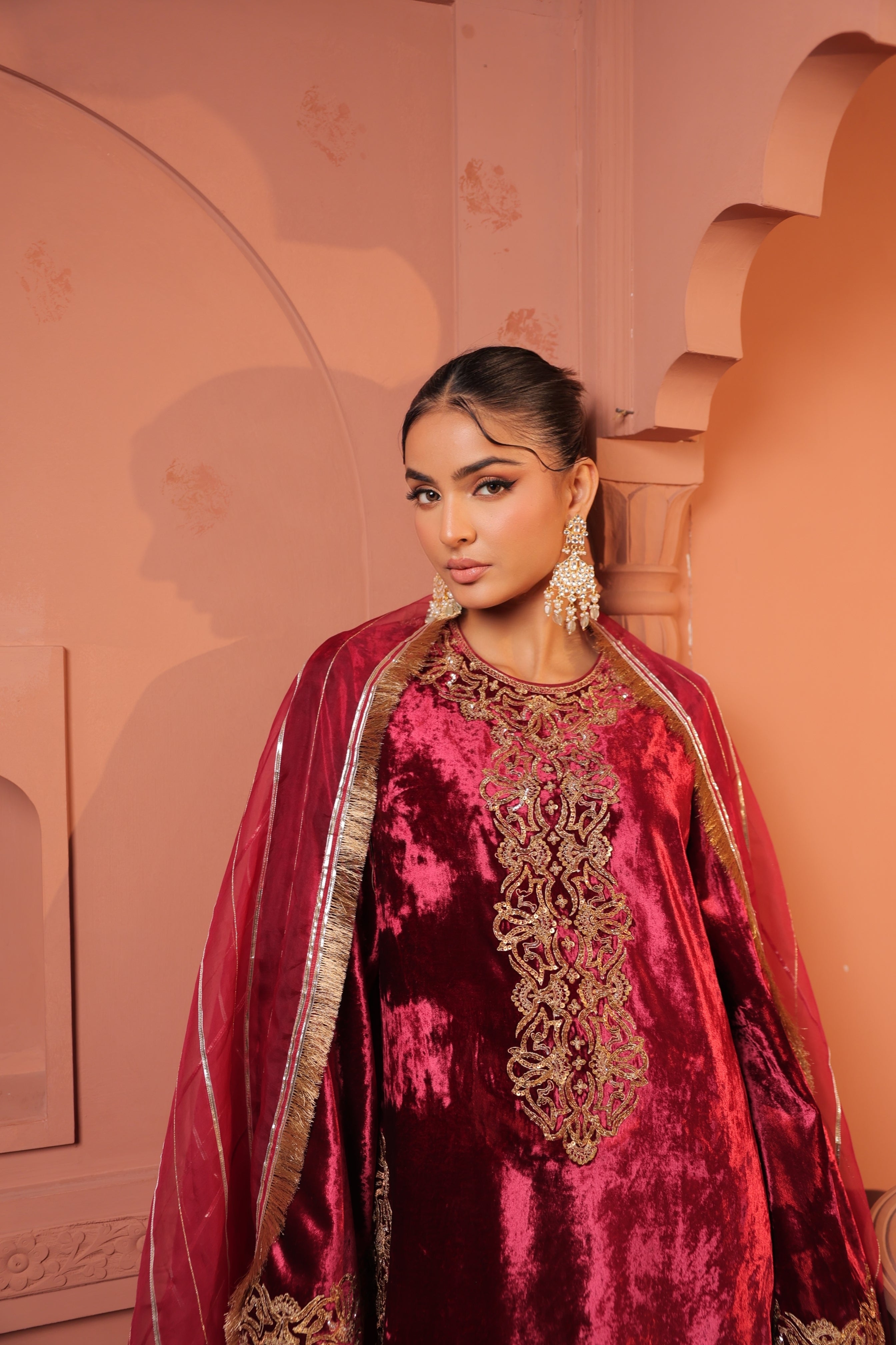 Nasreen Maroon Suit
