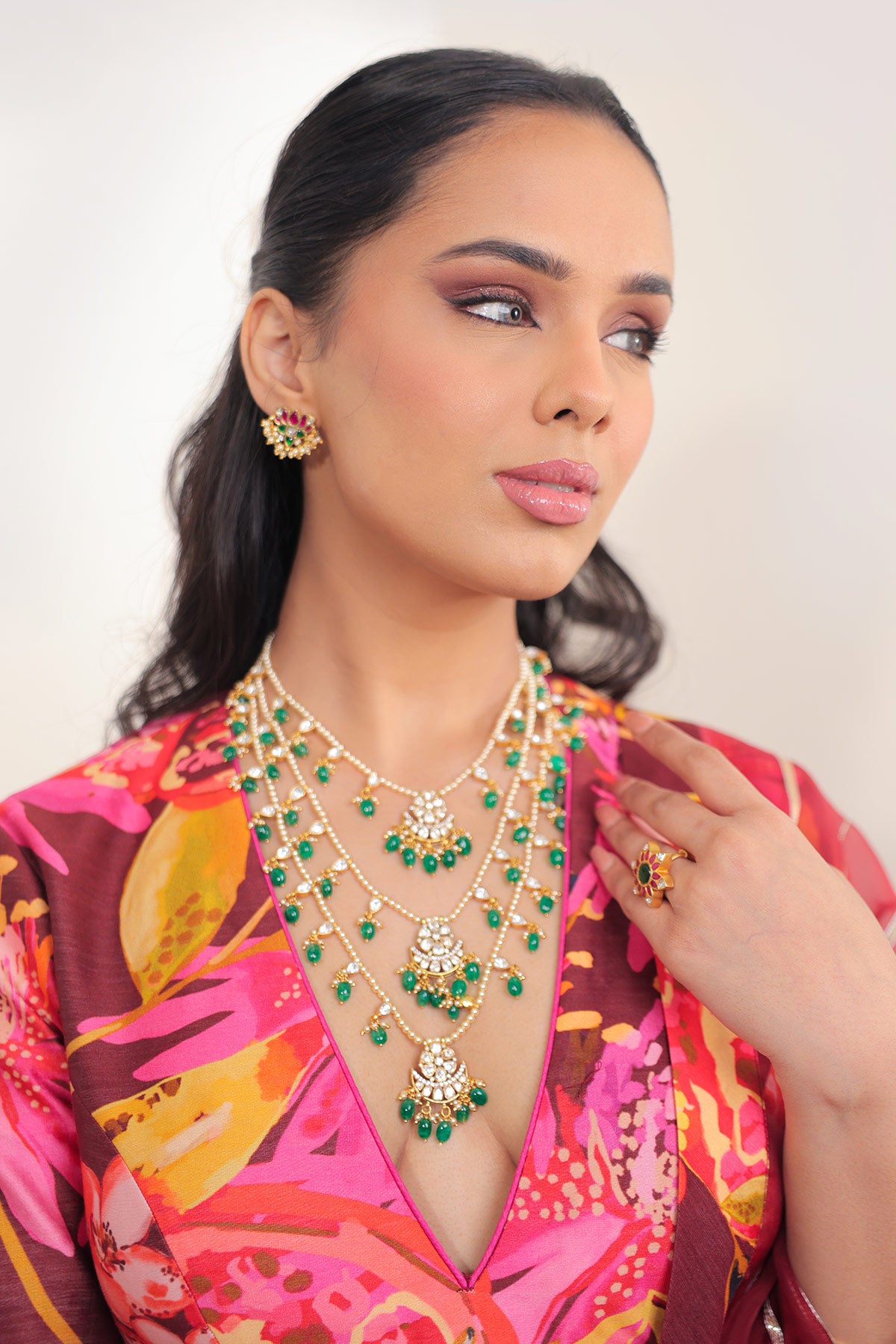 Hand-Drawn Floral Jaal Printed Maroon Lehenga Set