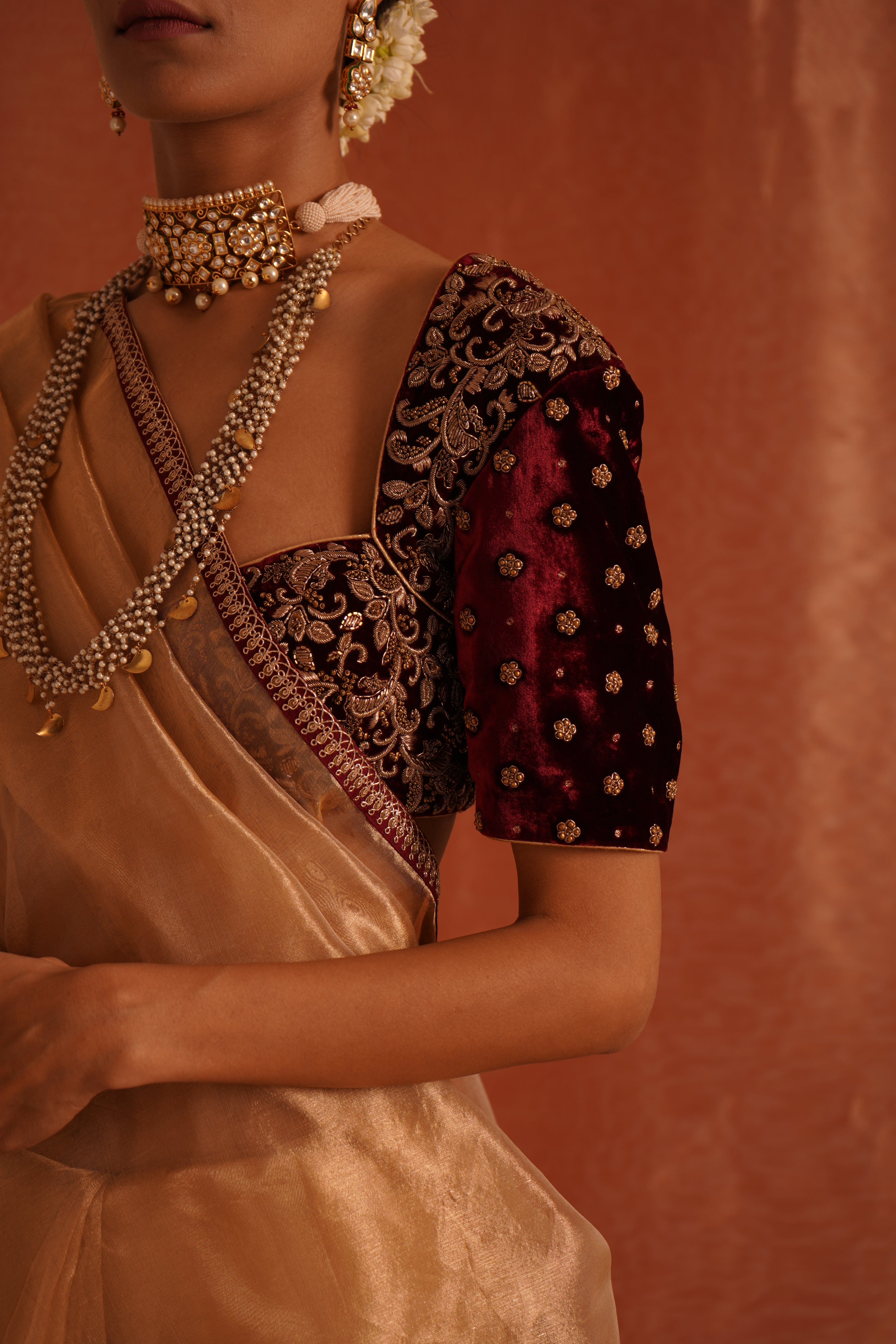 Baani Golden Saree Blouse