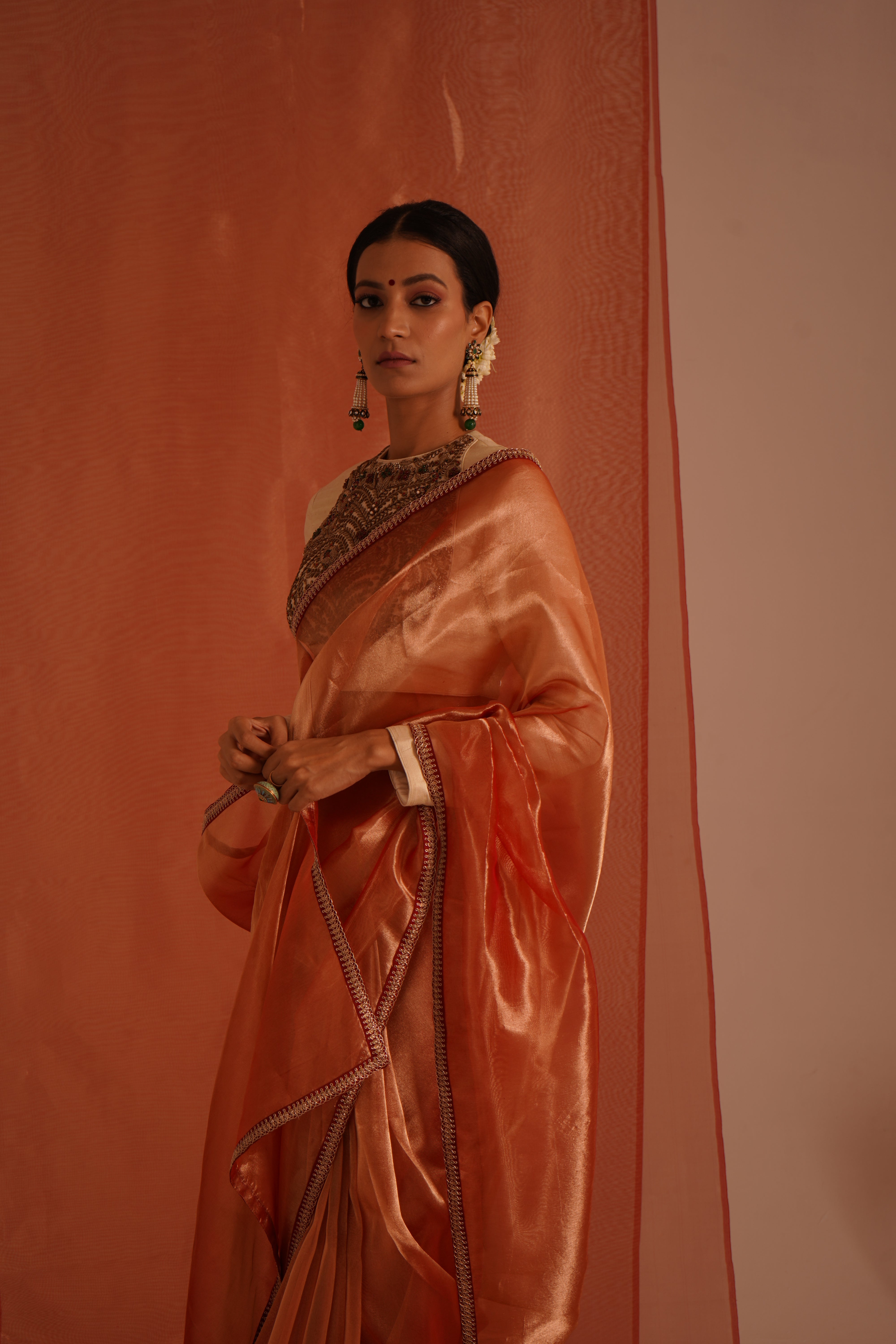 Gazleen Red Saree Blouse