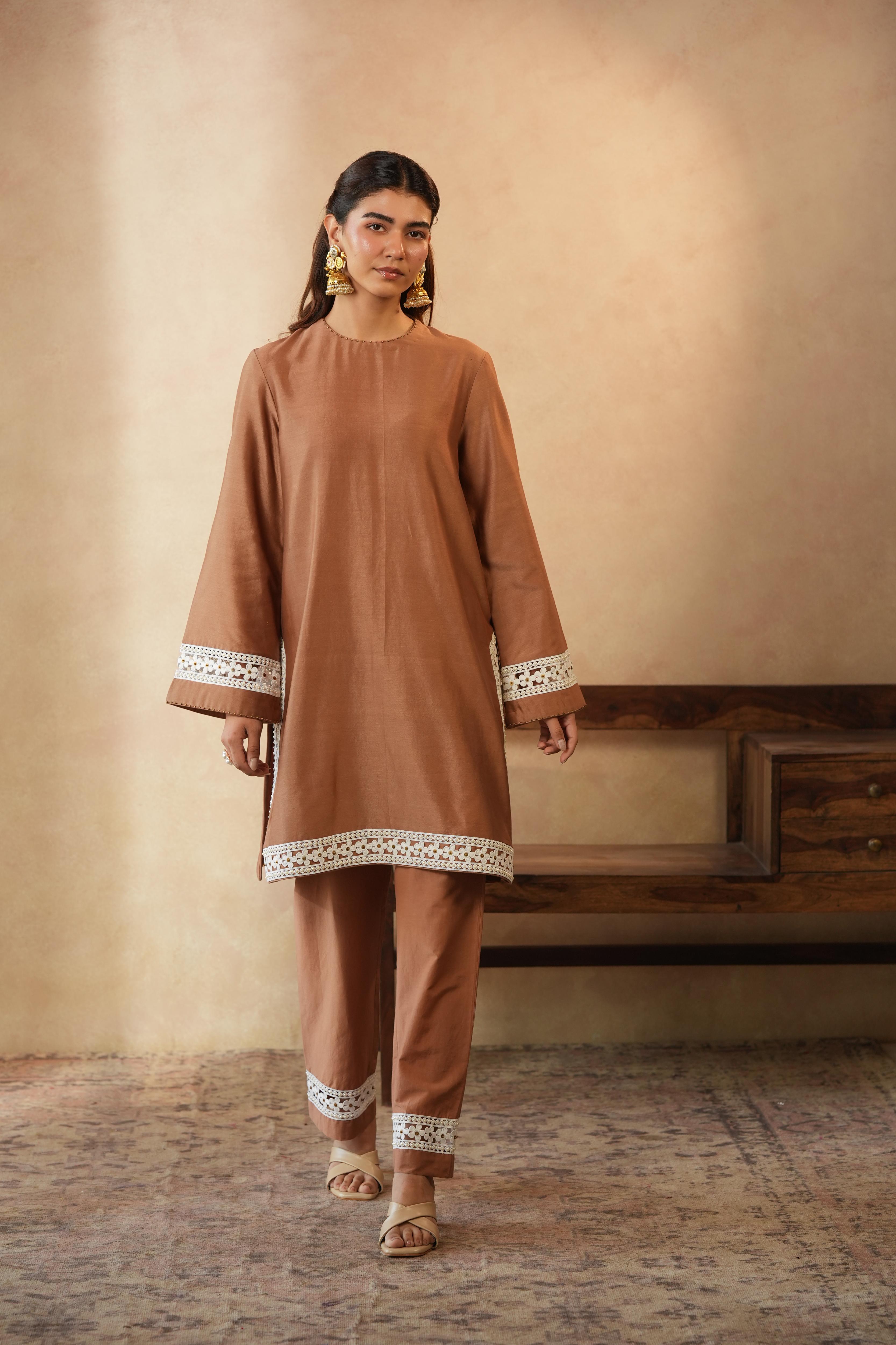 Zairah Caramel Brown Co-ord Set