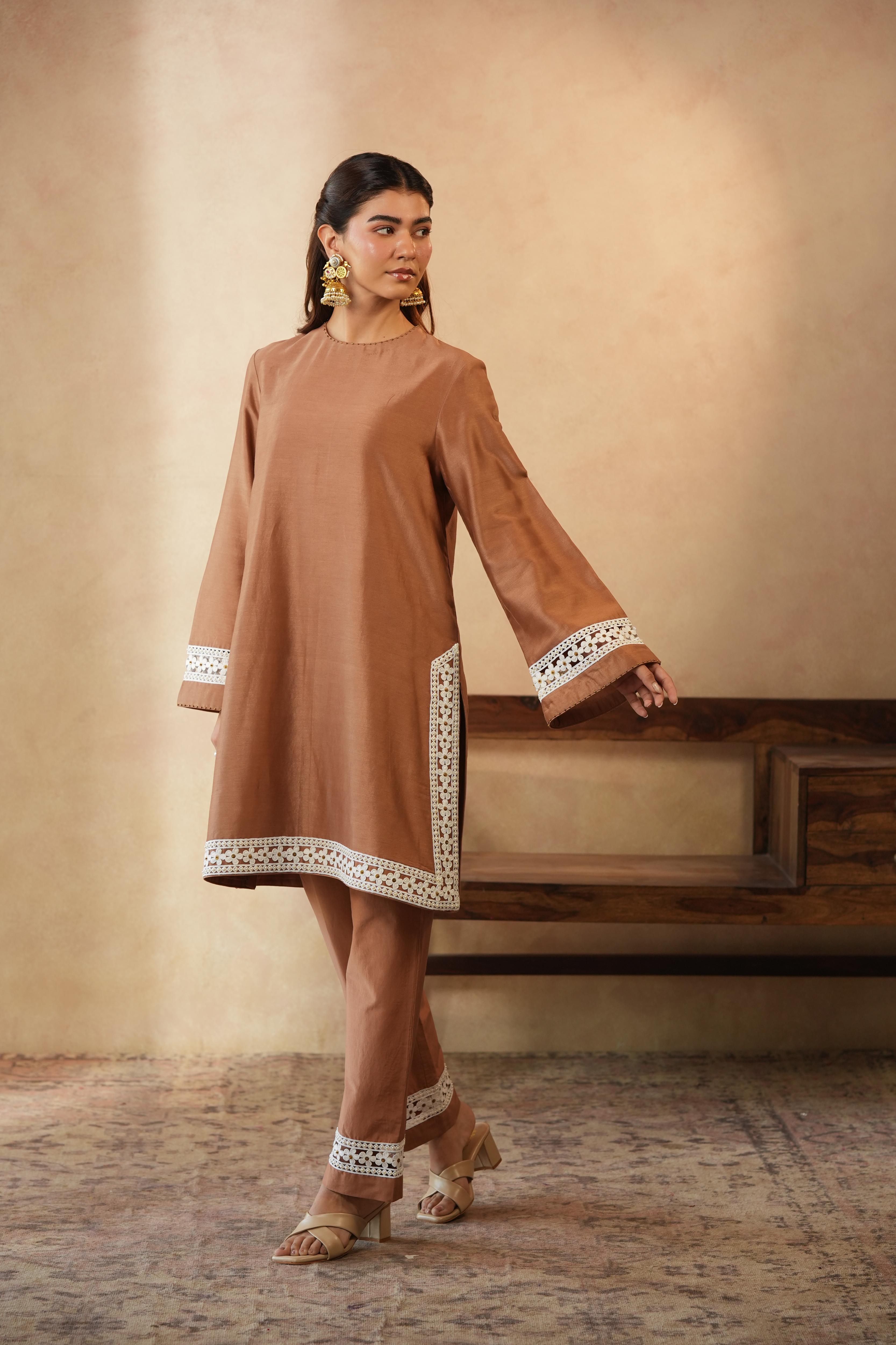 Zairah Caramel Brown Co-ord Set
