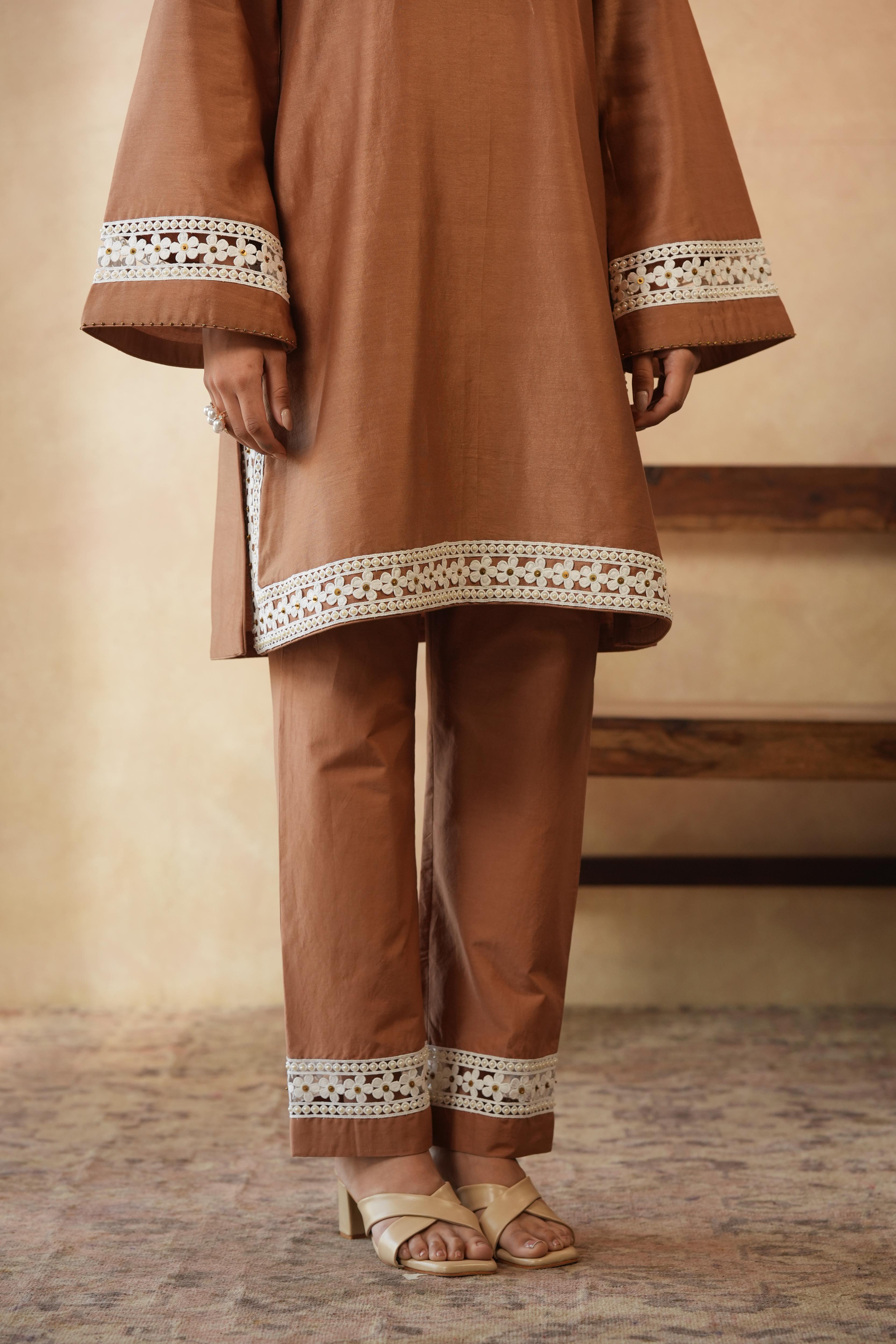 Zairah Caramel Brown Co-ord Set