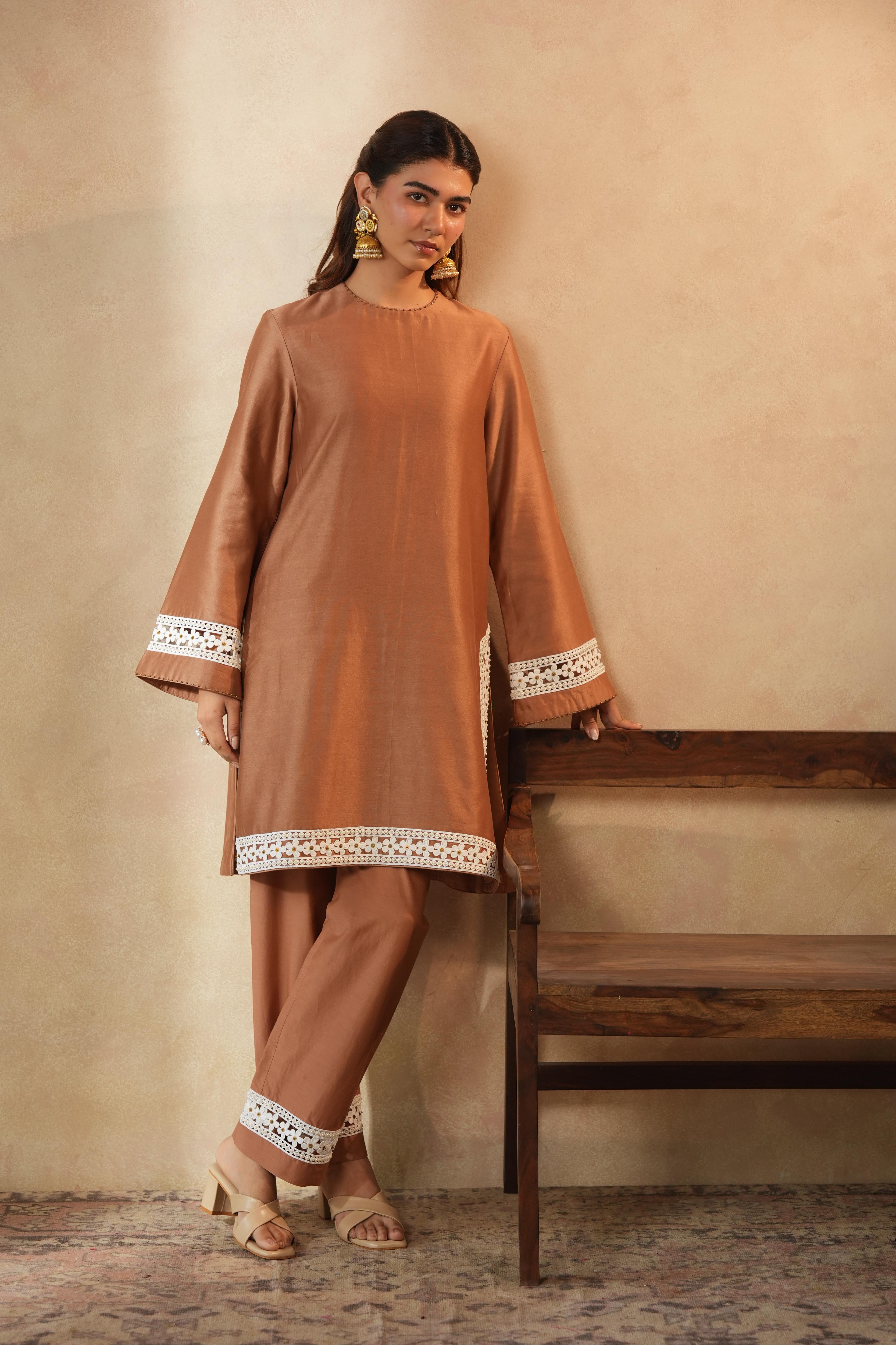 Zairah Caramel Brown Co-ord Set