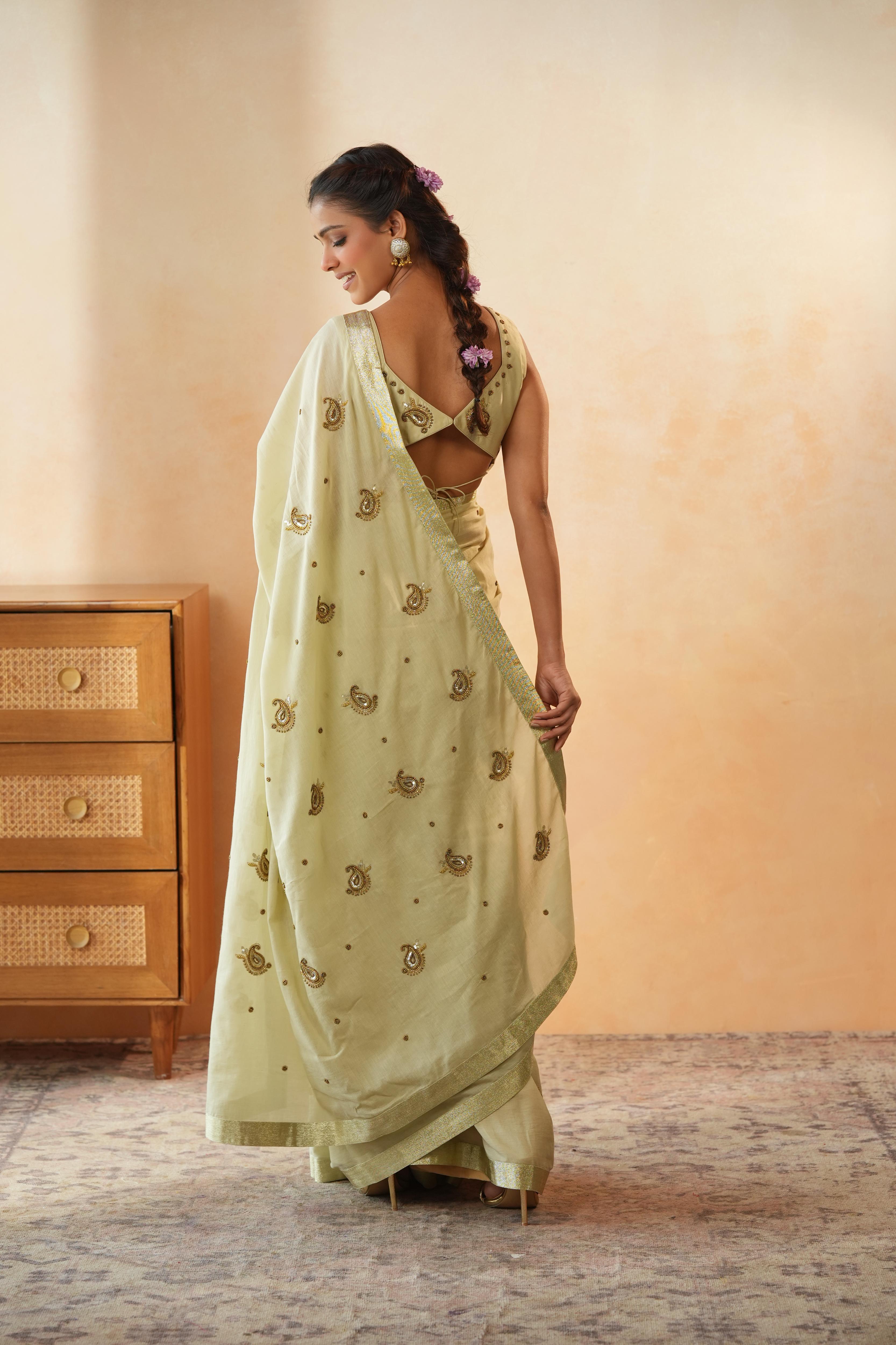 Aashna Paisley Mint Saree