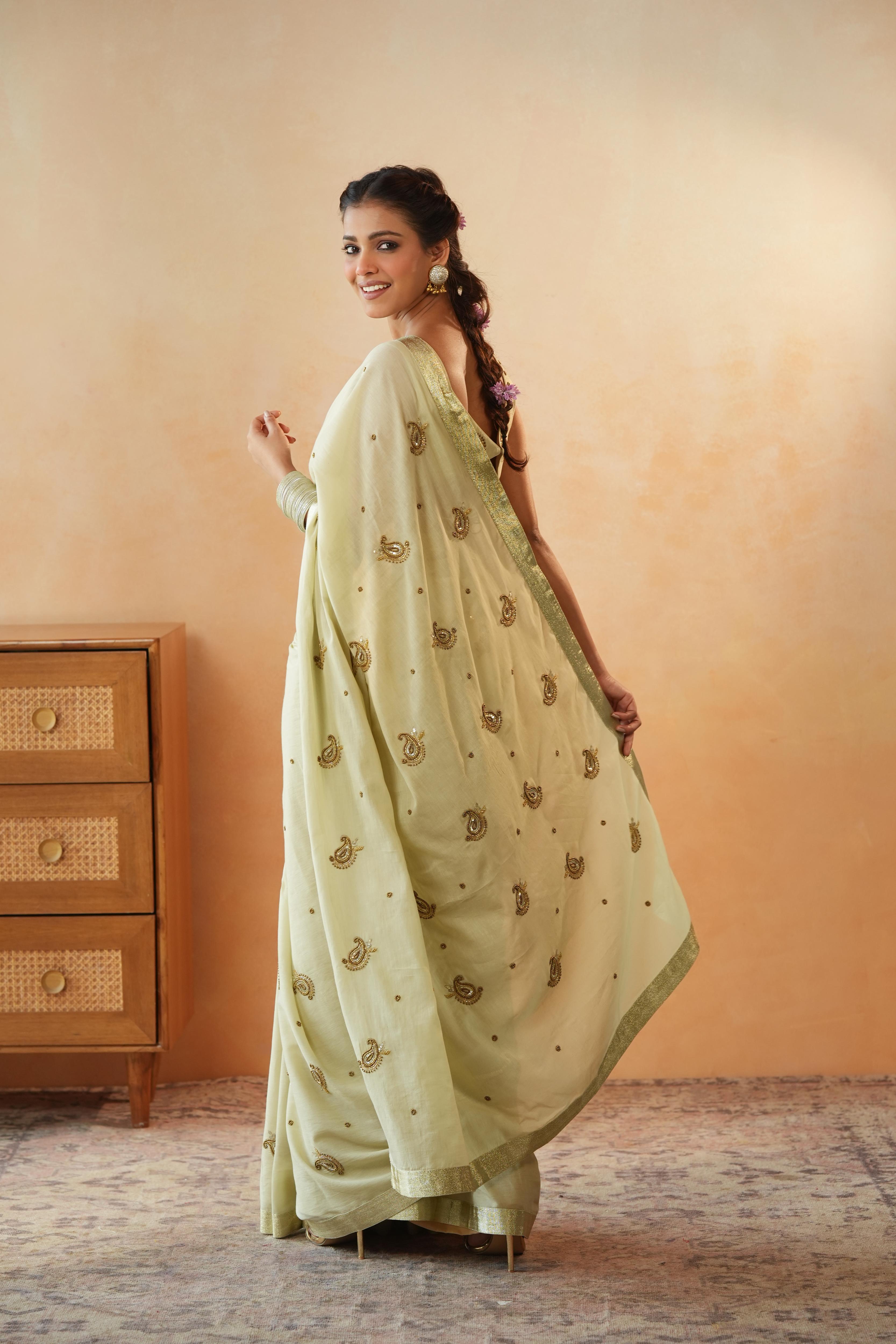 Aashna Paisley Mint Saree