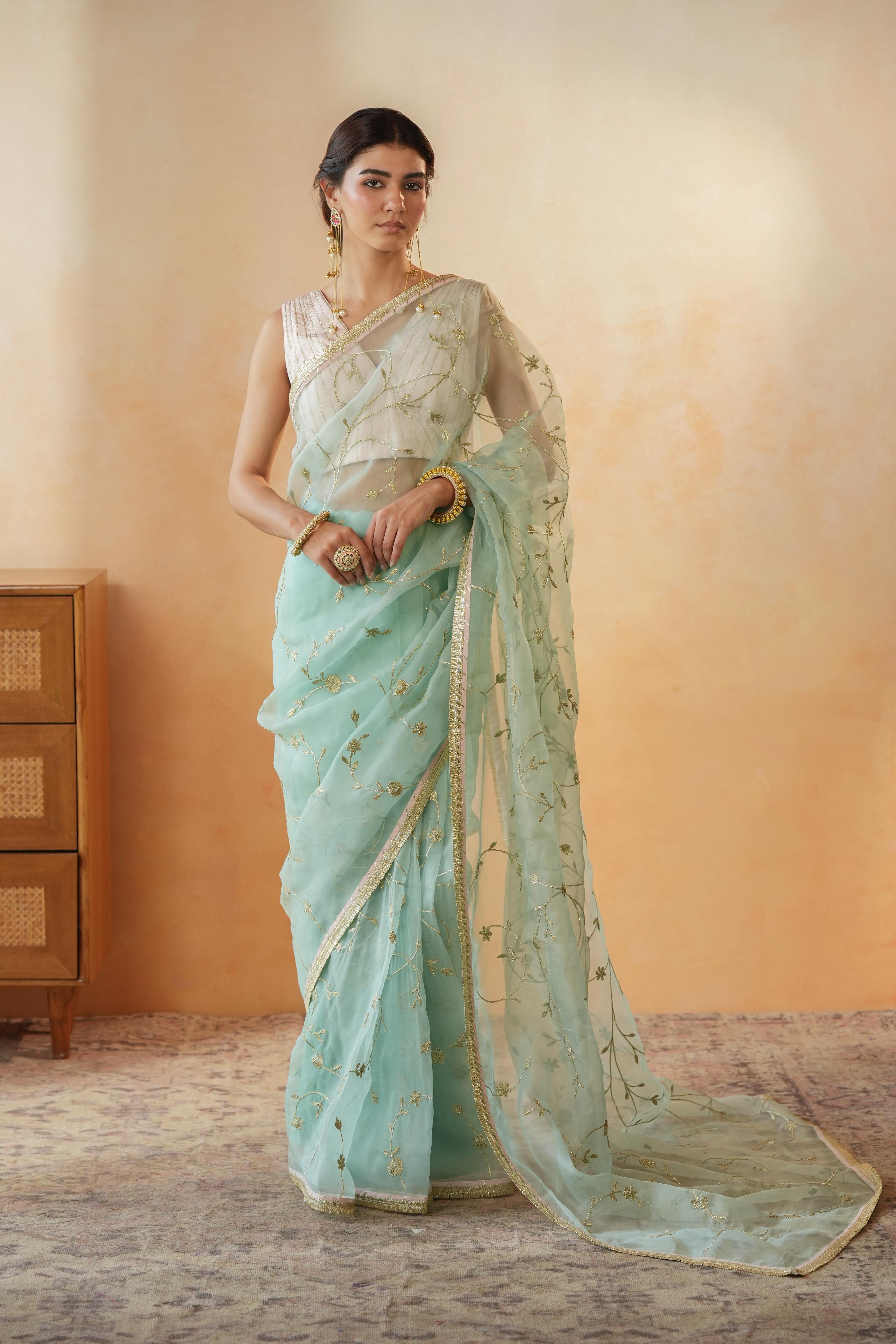 Rajshree Blue Gota Jaal Saree