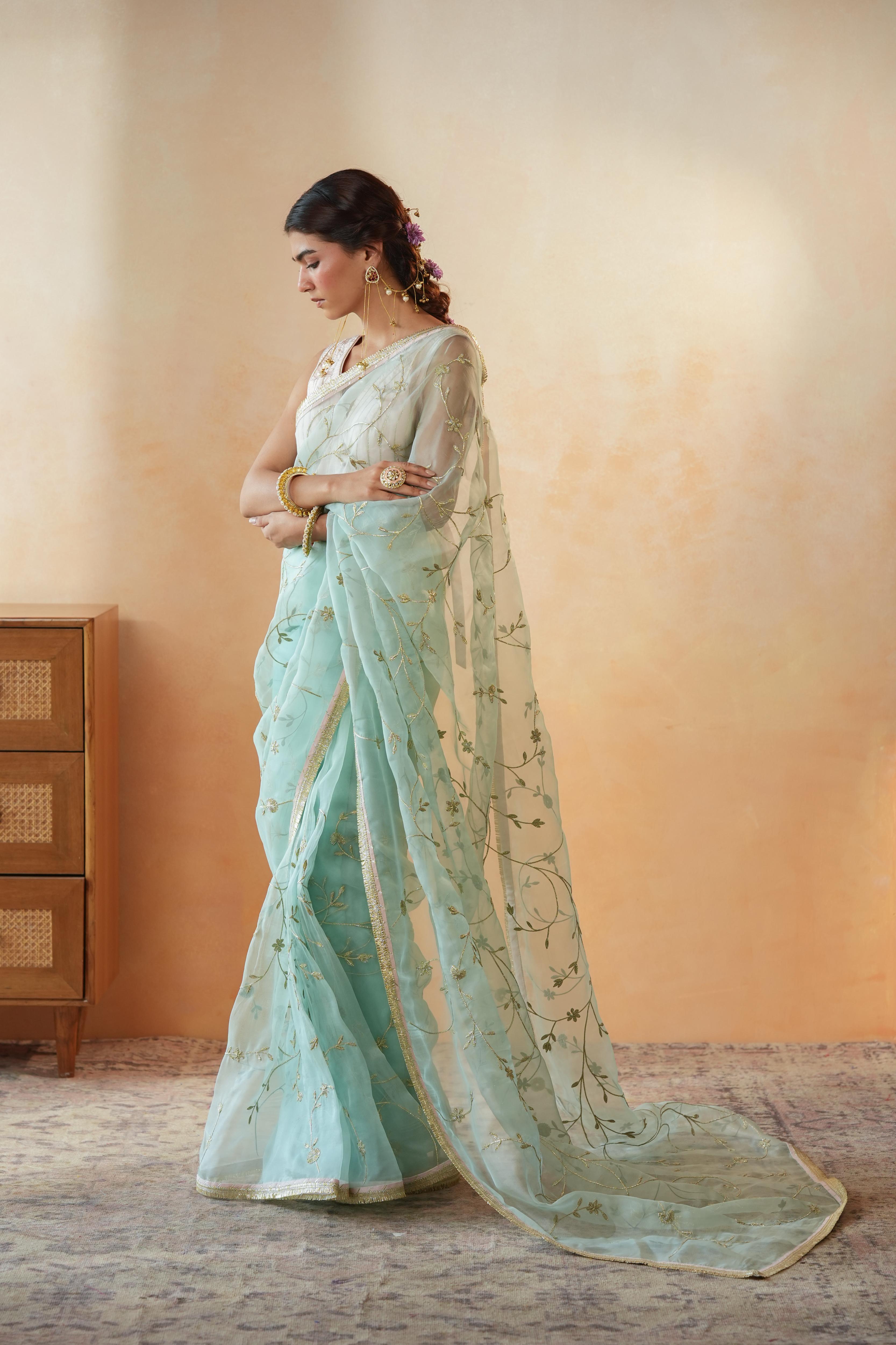 Rajshree Blue Gota Jaal Saree