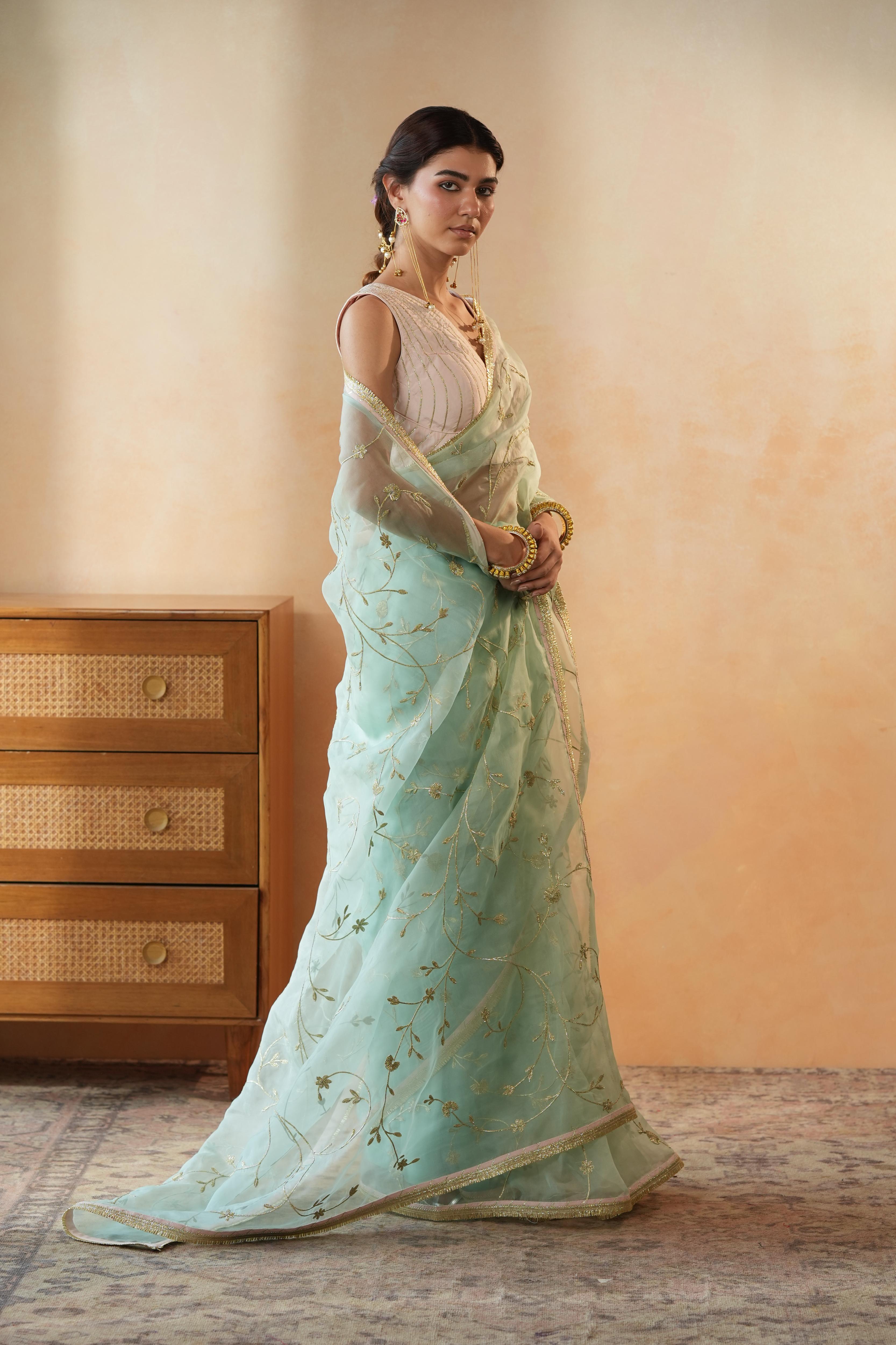 Rajshree Blue Gota Jaal Saree