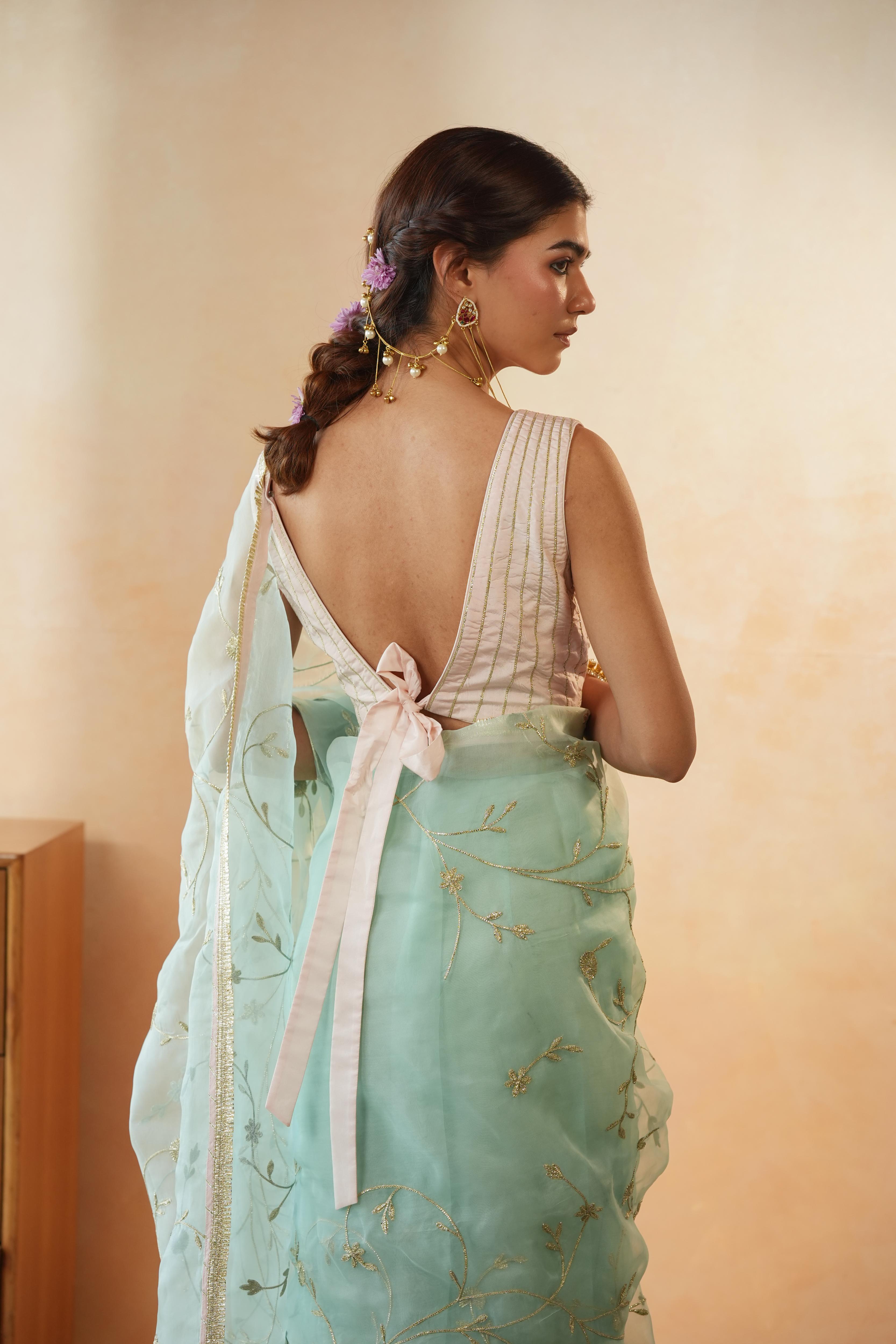 Rajshree Blue Gota Jaal Saree