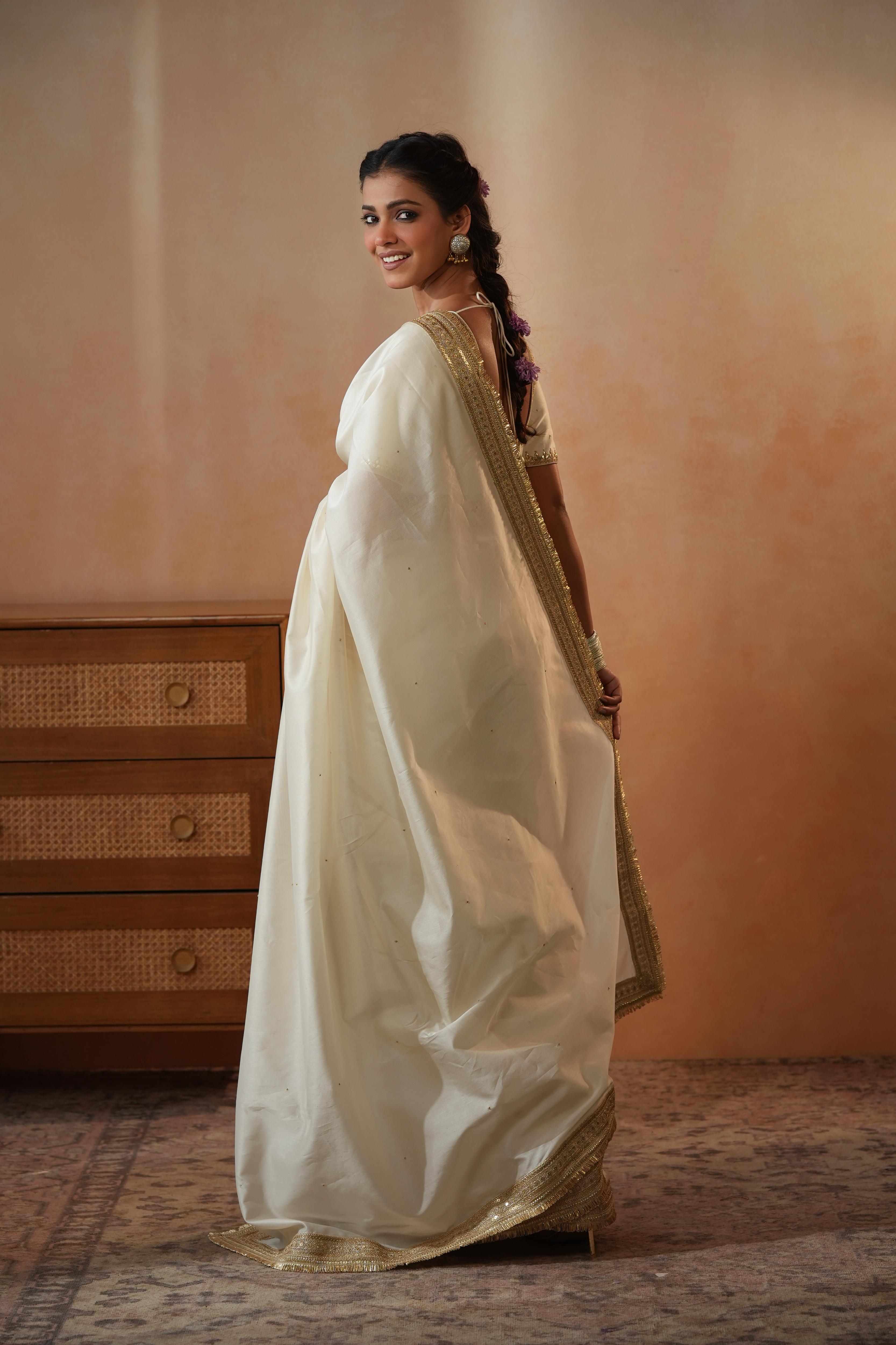 Trisha Ivory Border Saree