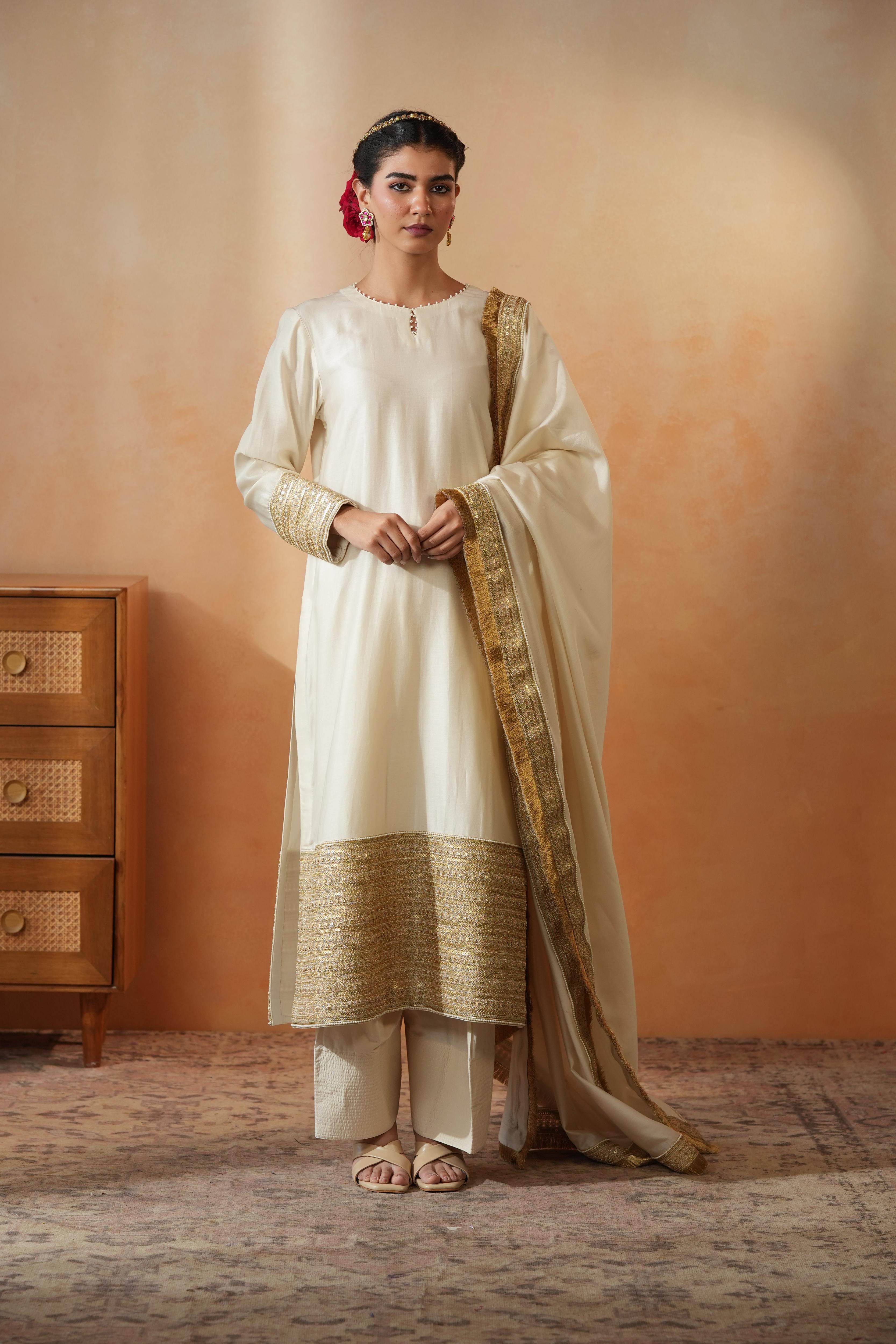 Ivory Border Suit Set