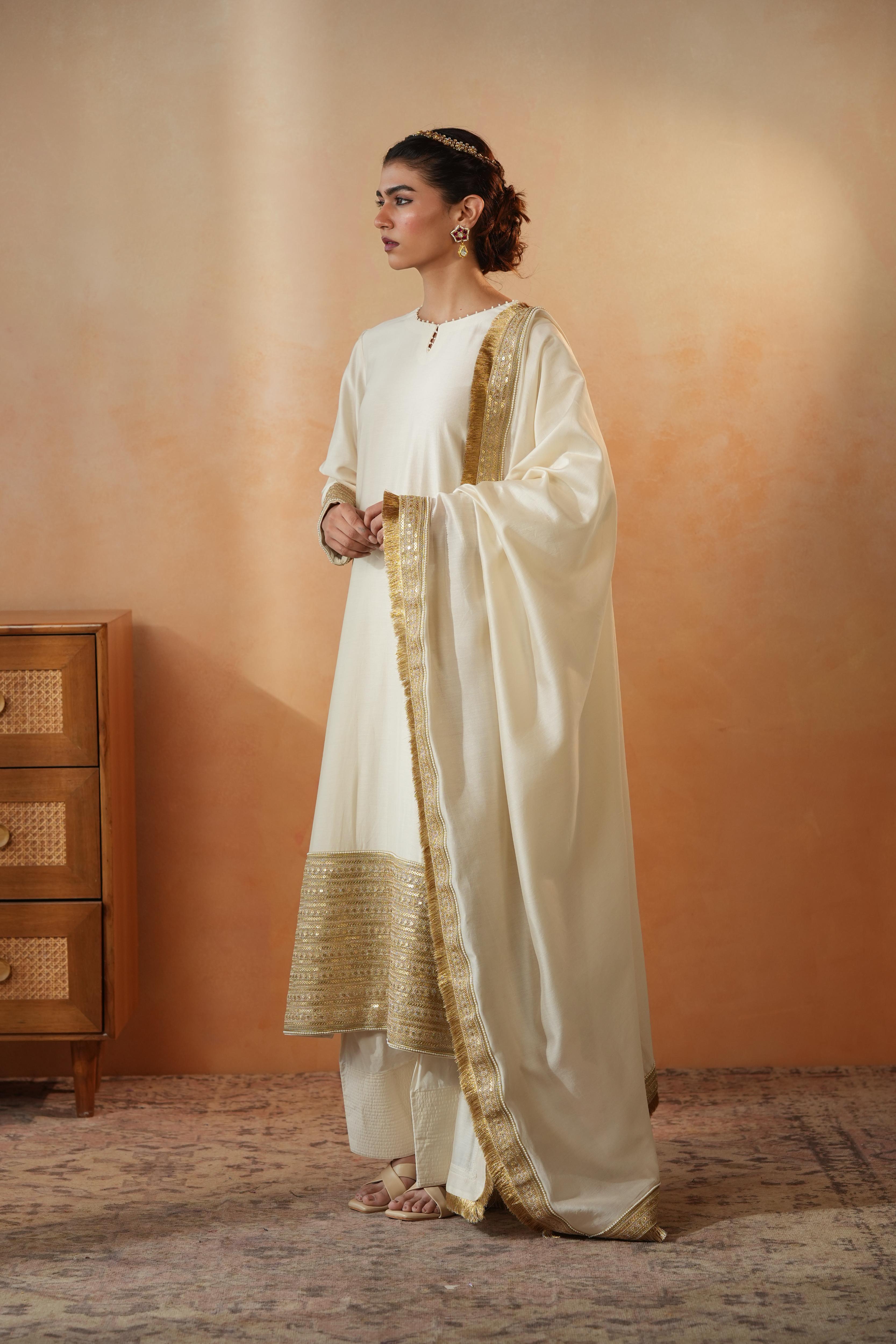 Ivory Border Suit Set
