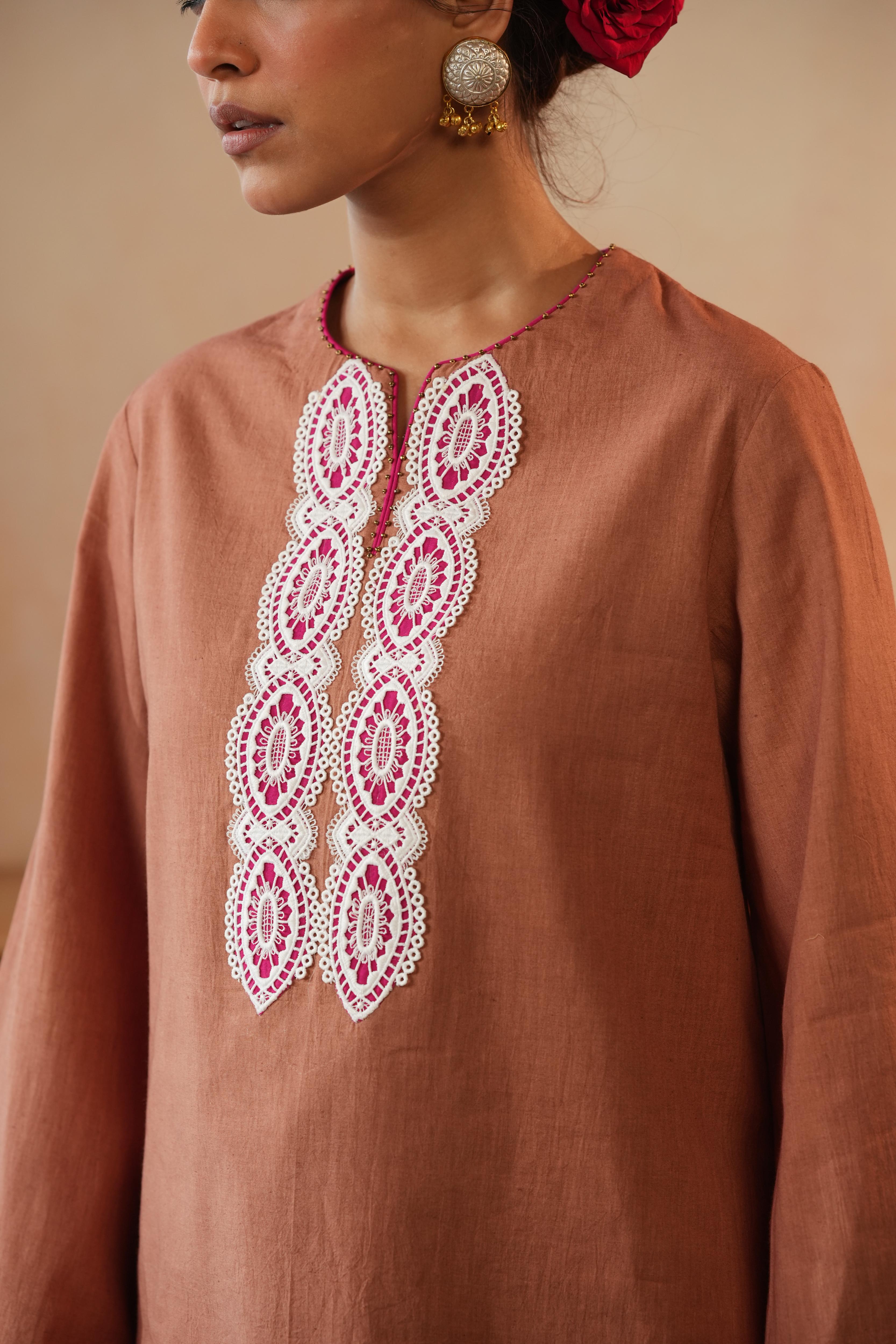 Amnan Brown Pink Co-ord Set