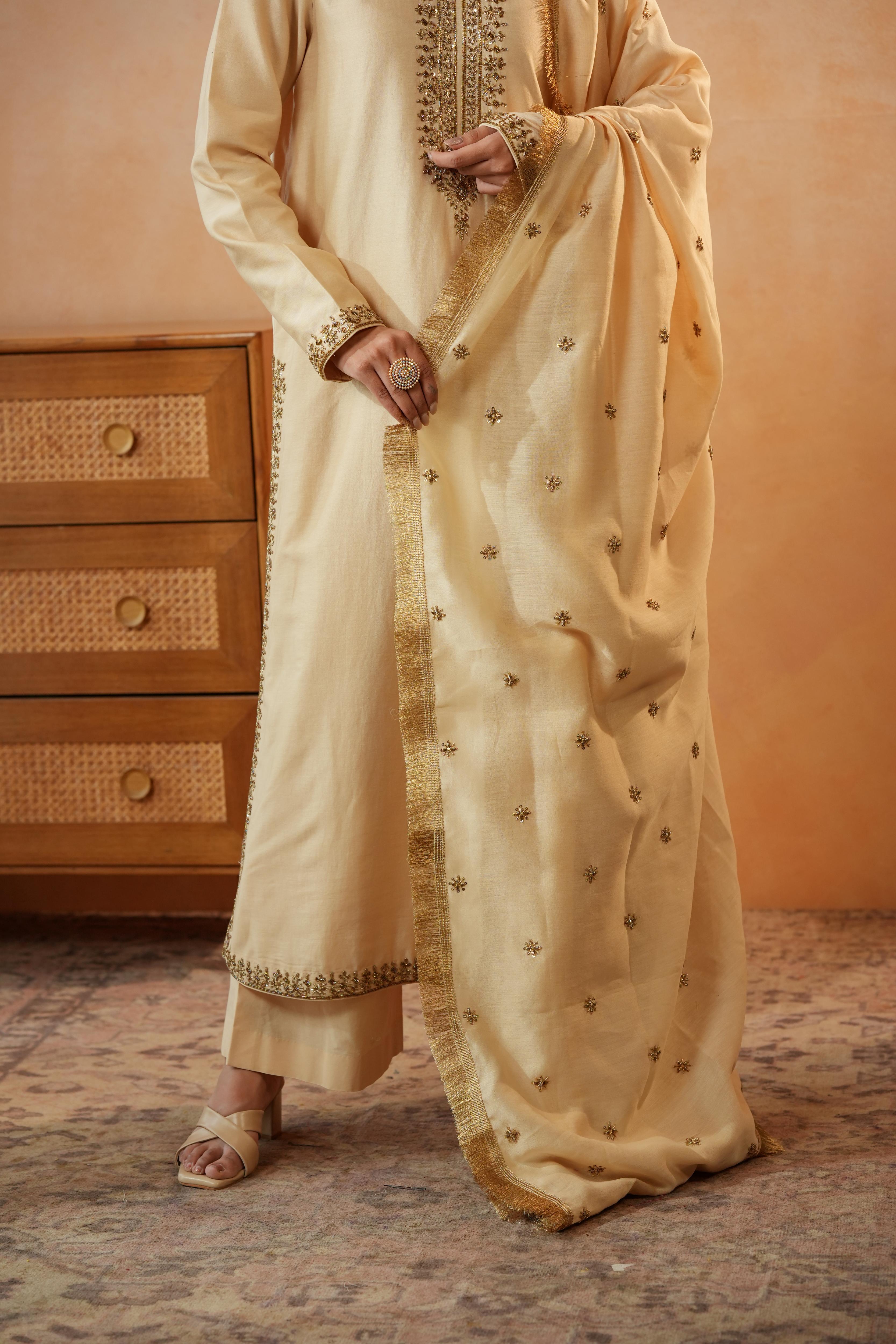 Shareefa Off White Suit Set