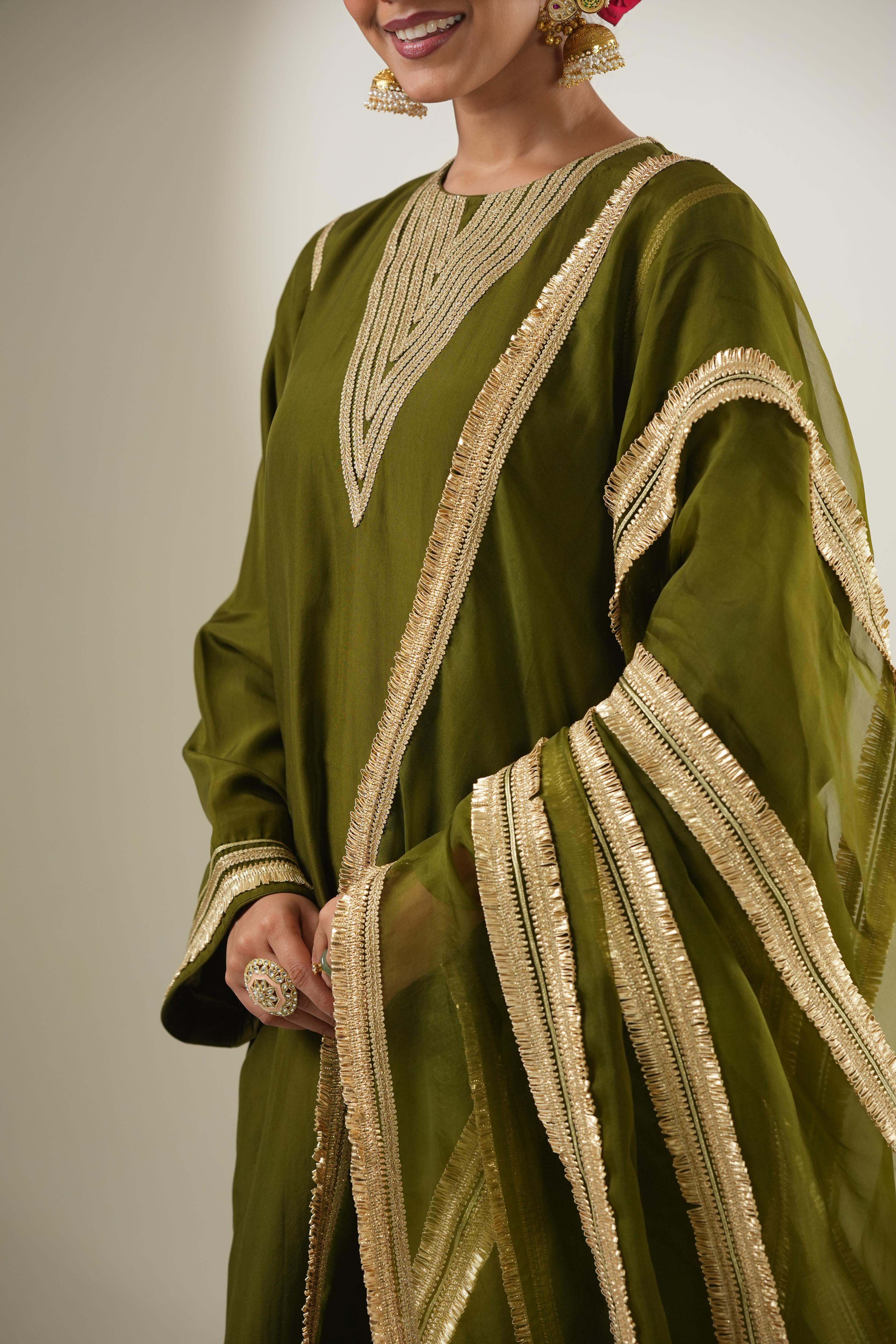 Asma Olive Suit Set