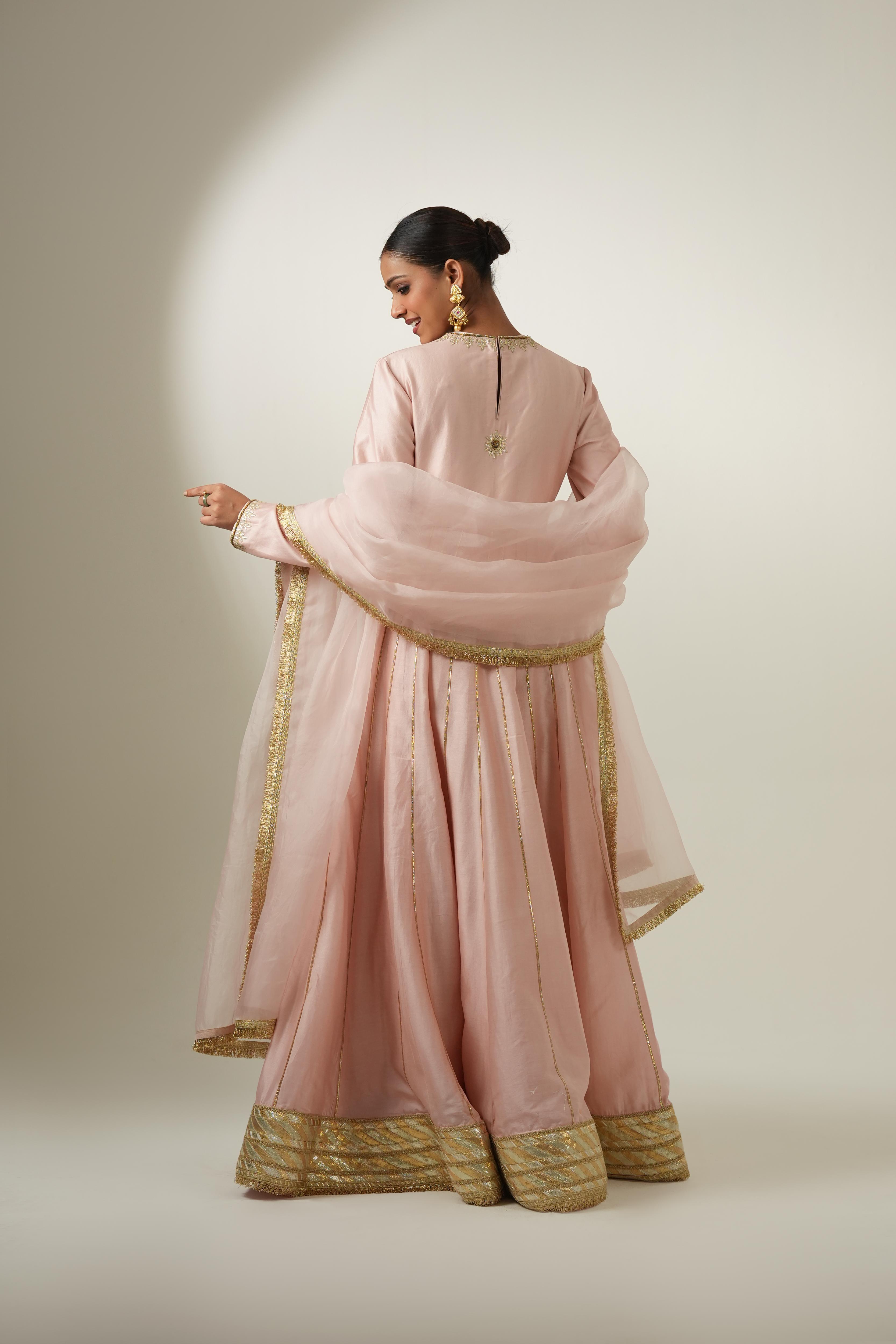 Mahika Blush Gota Anarkali