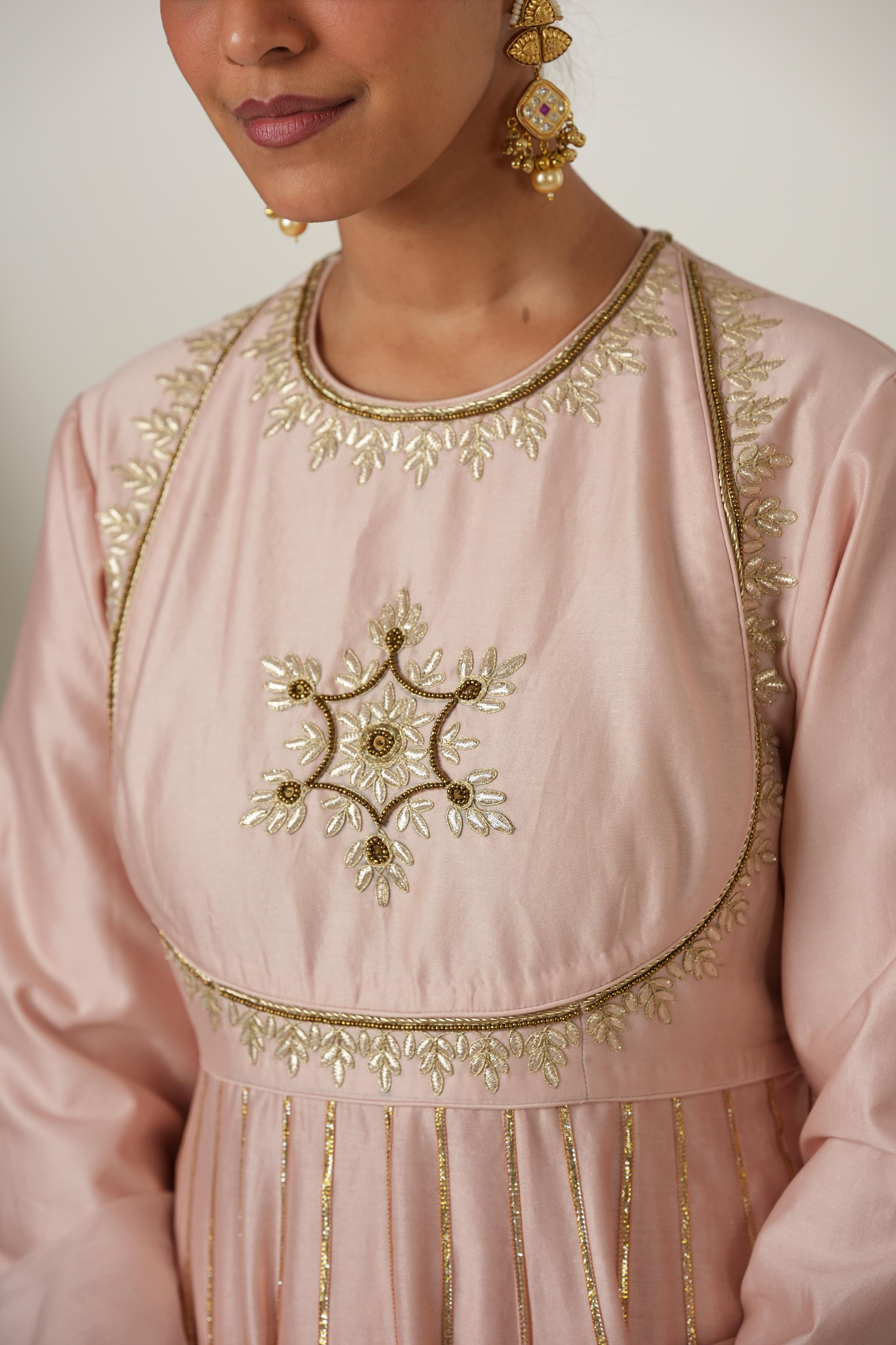 Mahika Blush Gota Anarkali