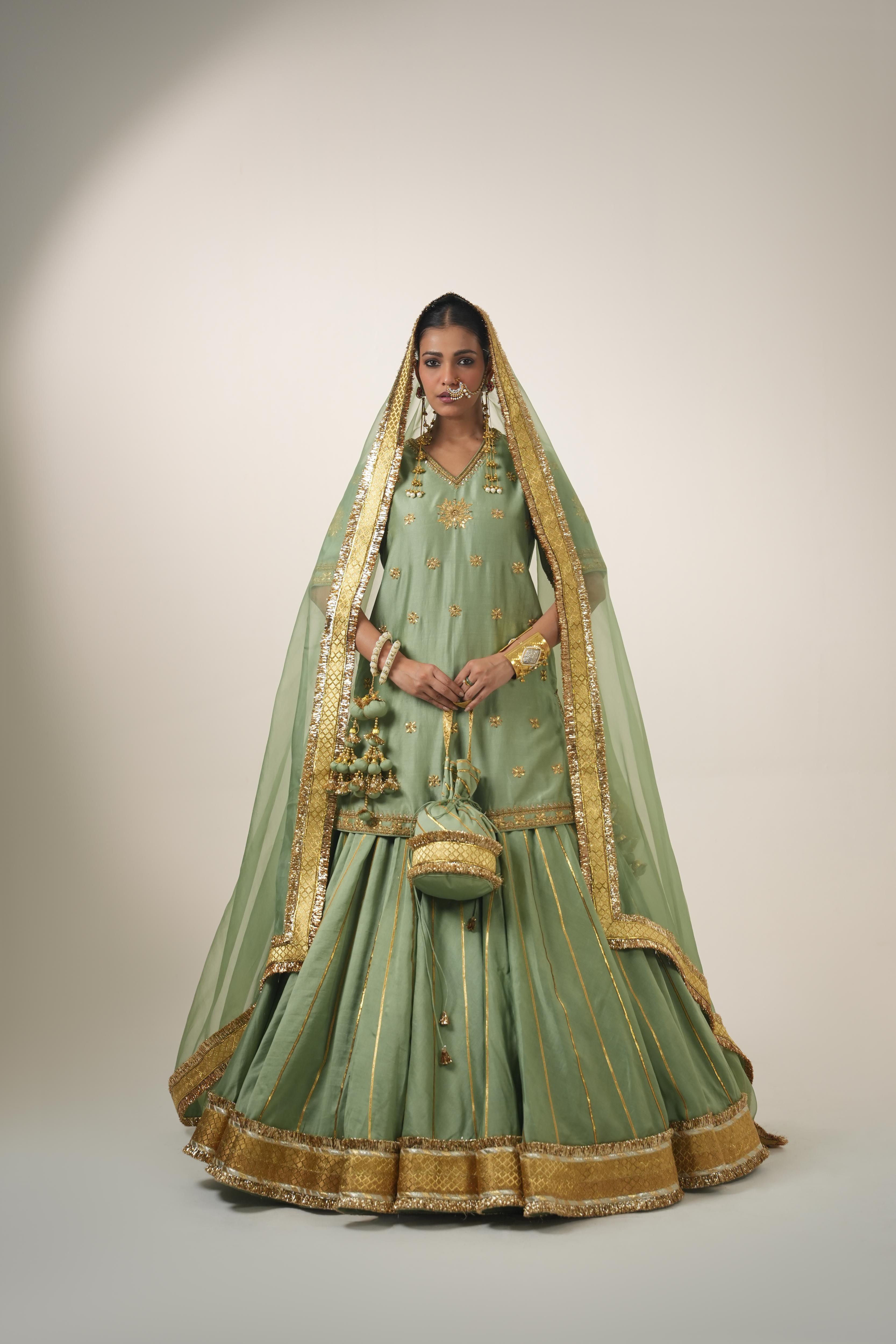 Hema Mint Green Lehenga