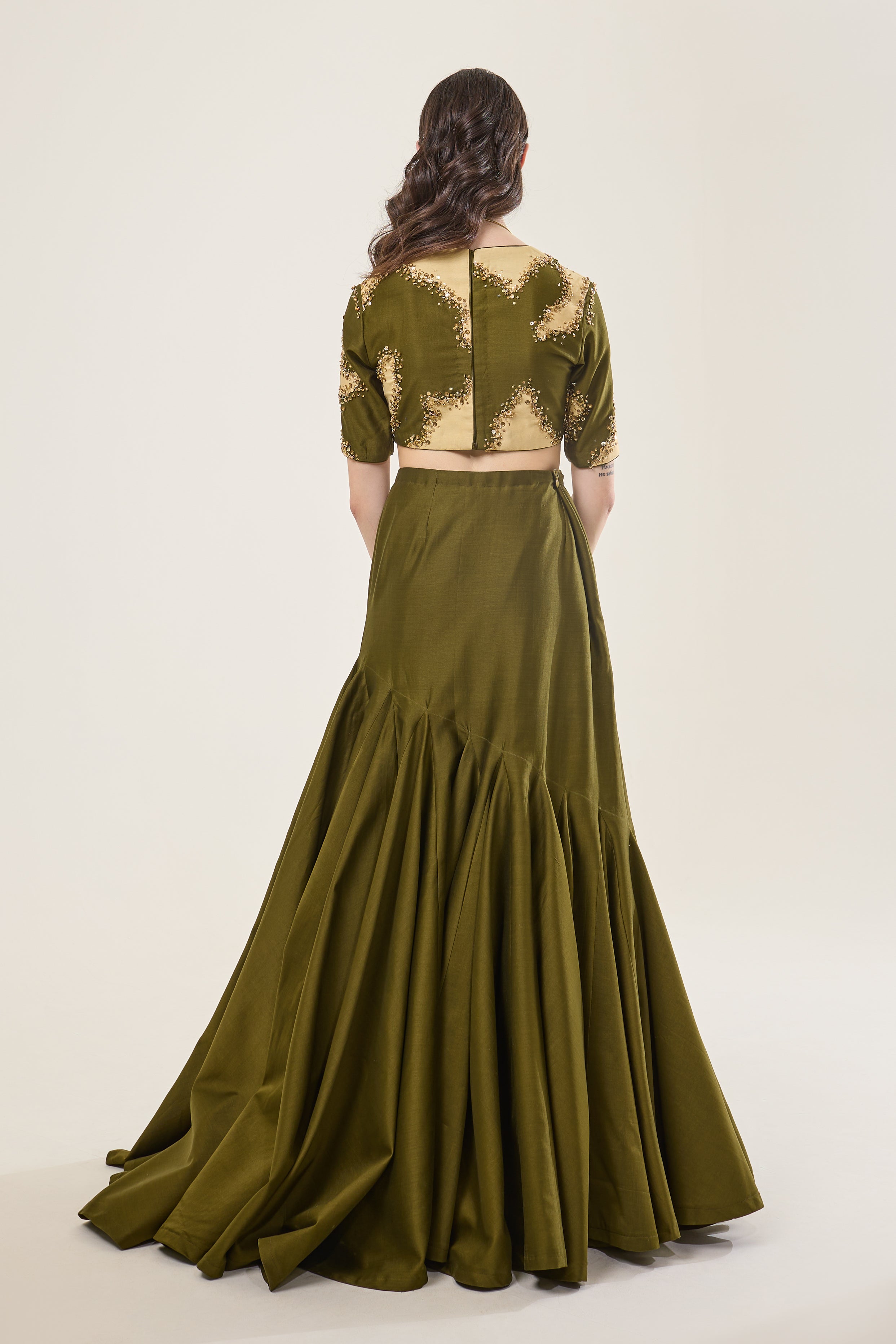 Flared Kalis Skirt with Crop Top