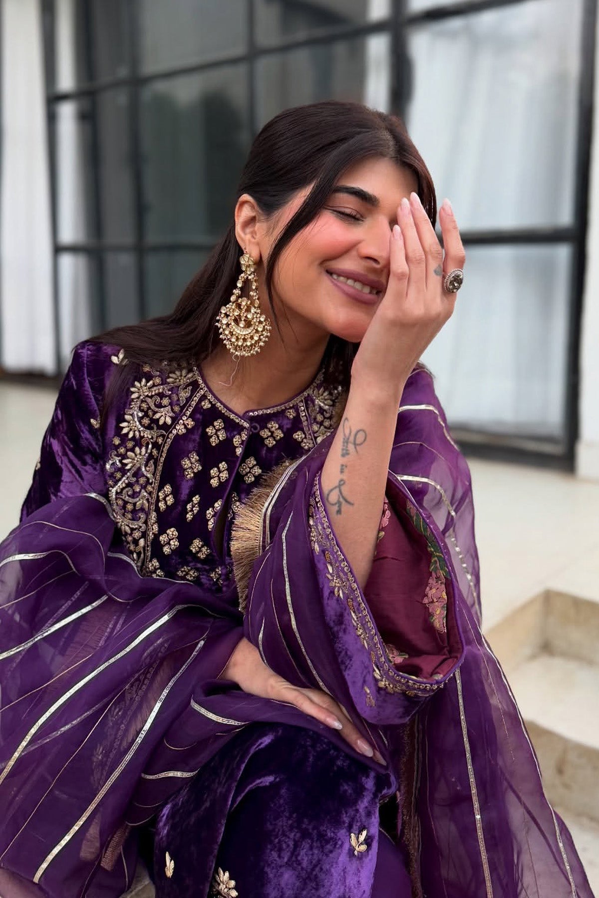 Deeksha Khurana In Zareen Purple Suit Set